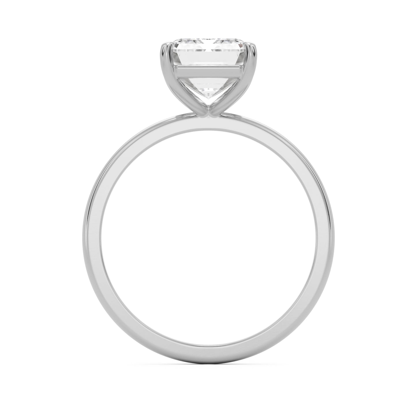 emerald solitaire 14k white gold