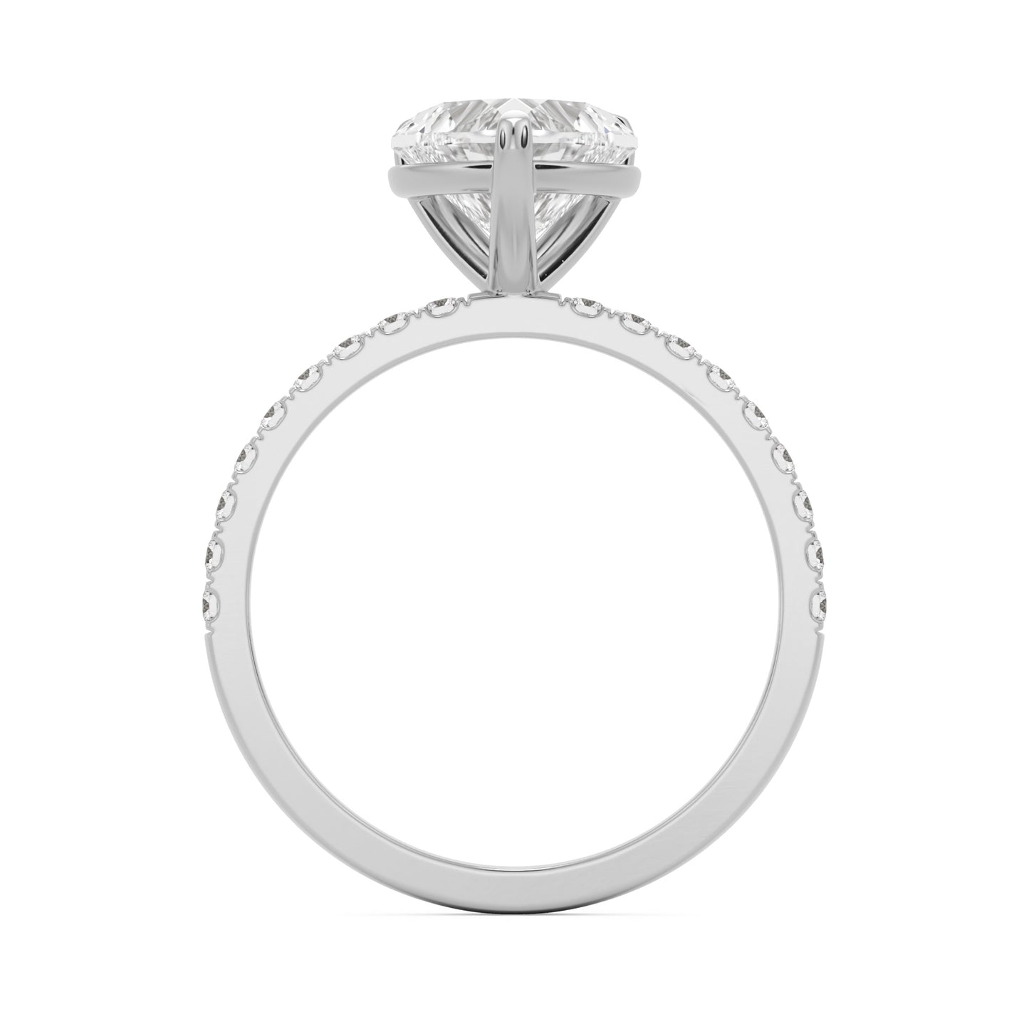 heart moissanite pavé solitaire platinum