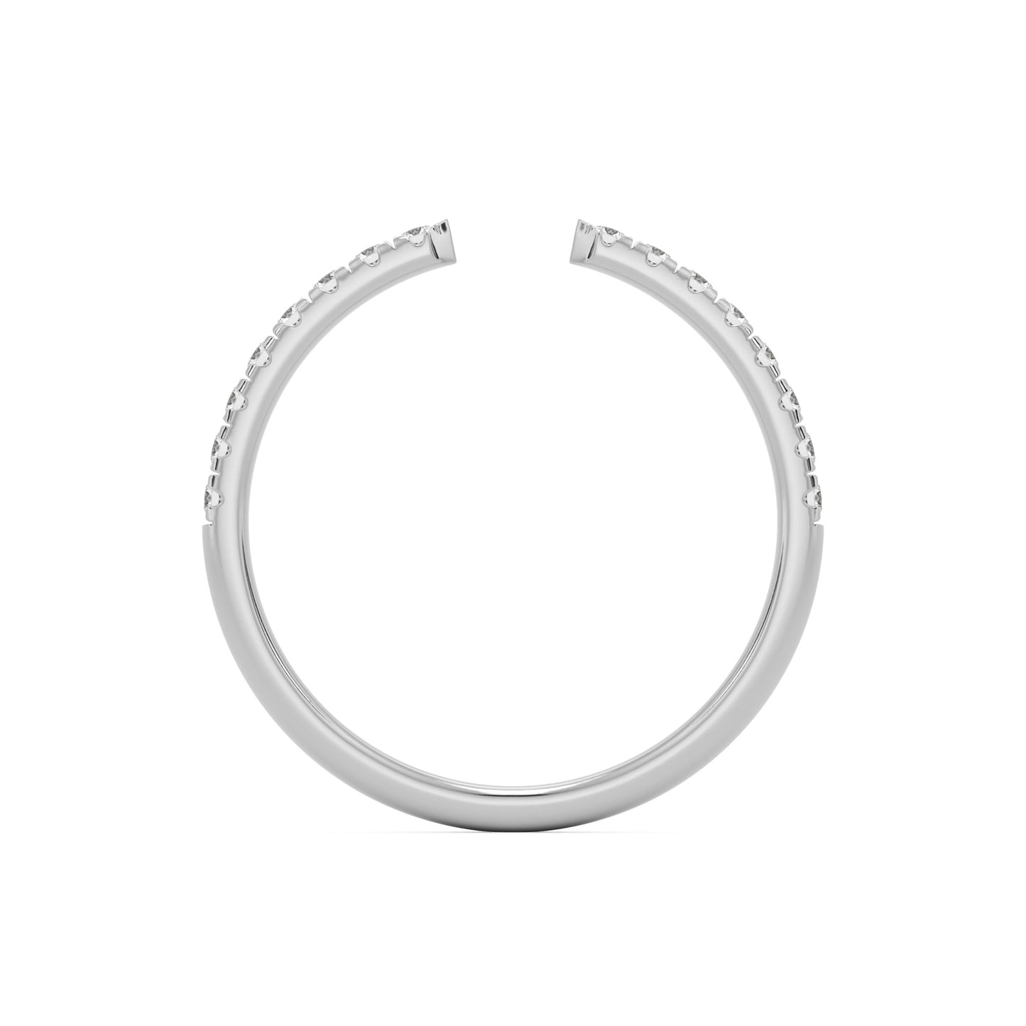 open pave 14k white gold