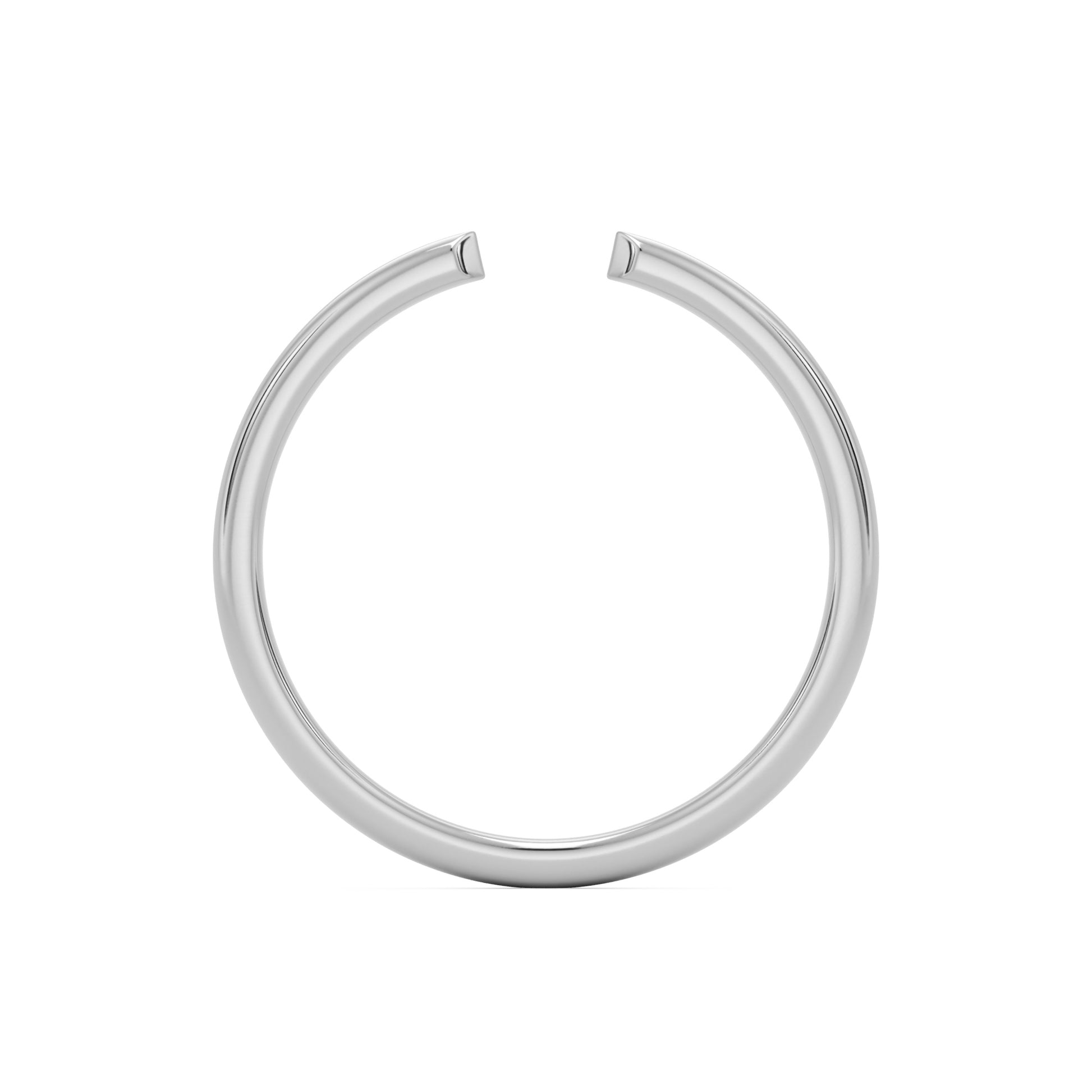 open plain 14k white gold
