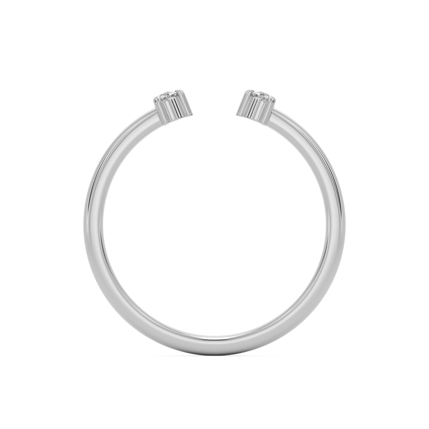 the open two stone wedding band 14k white gold