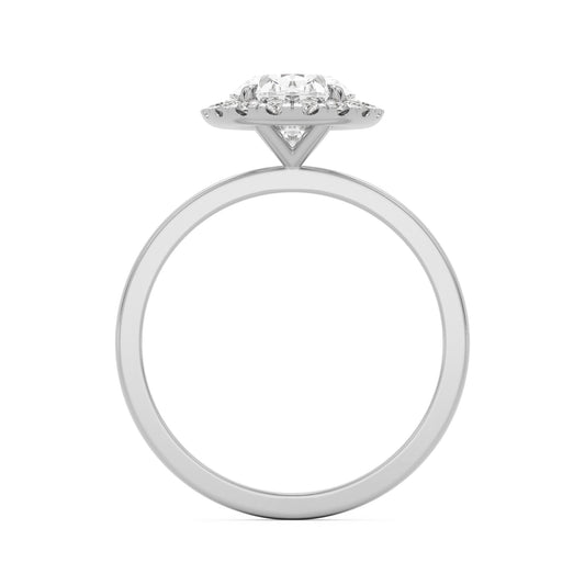 oval solitaire halo 14k white gold