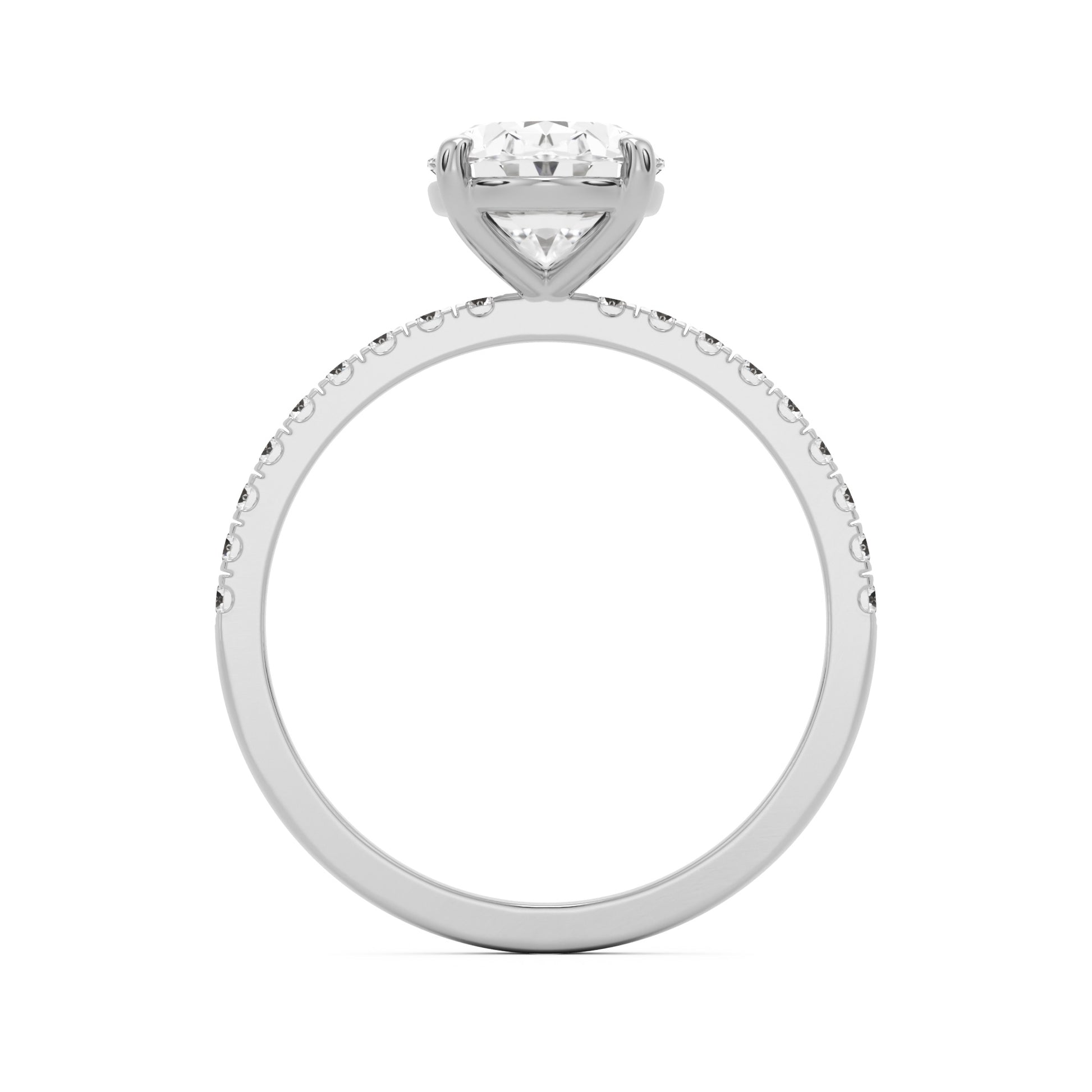 oval solitaire pave platinum