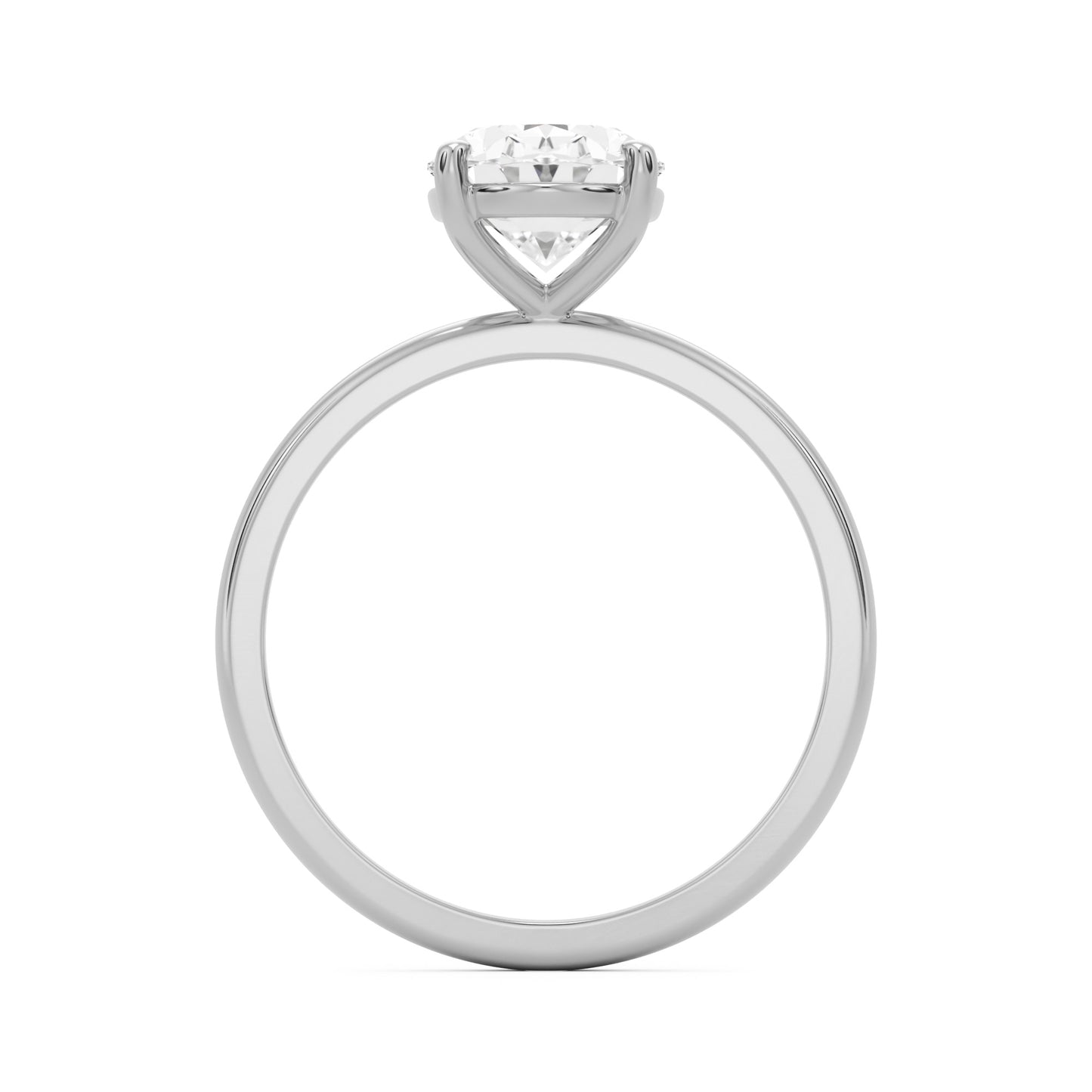 oval solitaire 14k white gold