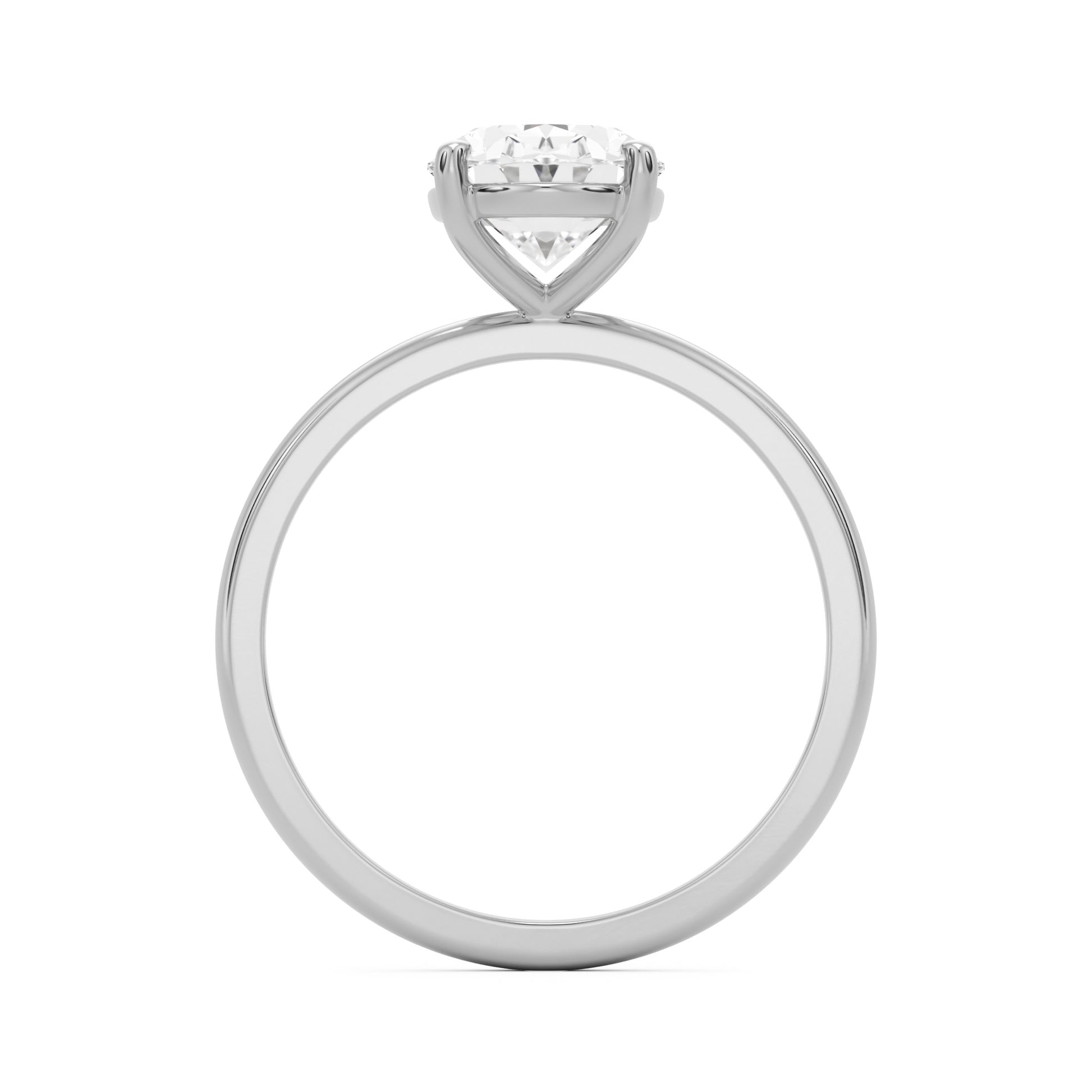oval solitaire 14k white gold