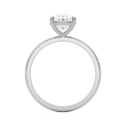 oval solitaire 14k white gold