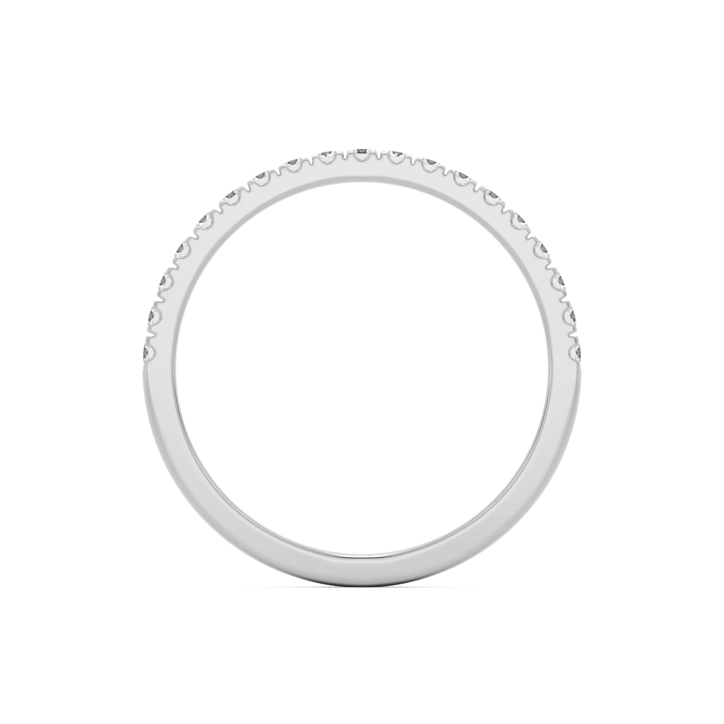 pave wedding band 14k white gold