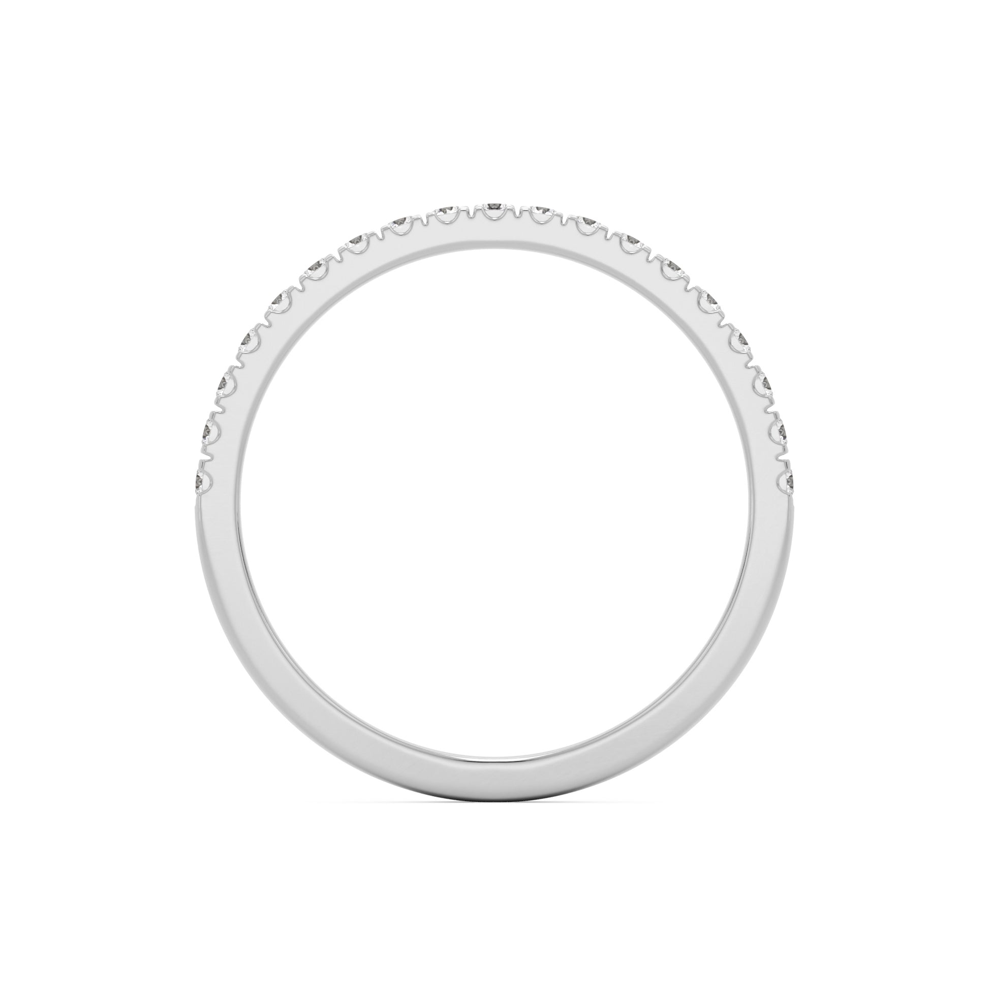 pave wedding band 14k white gold