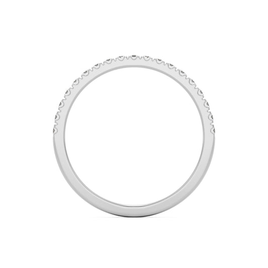 pave wedding band 14k white gold