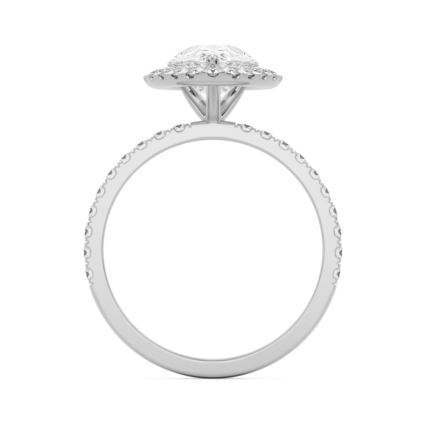 pear halo pavé platinum
