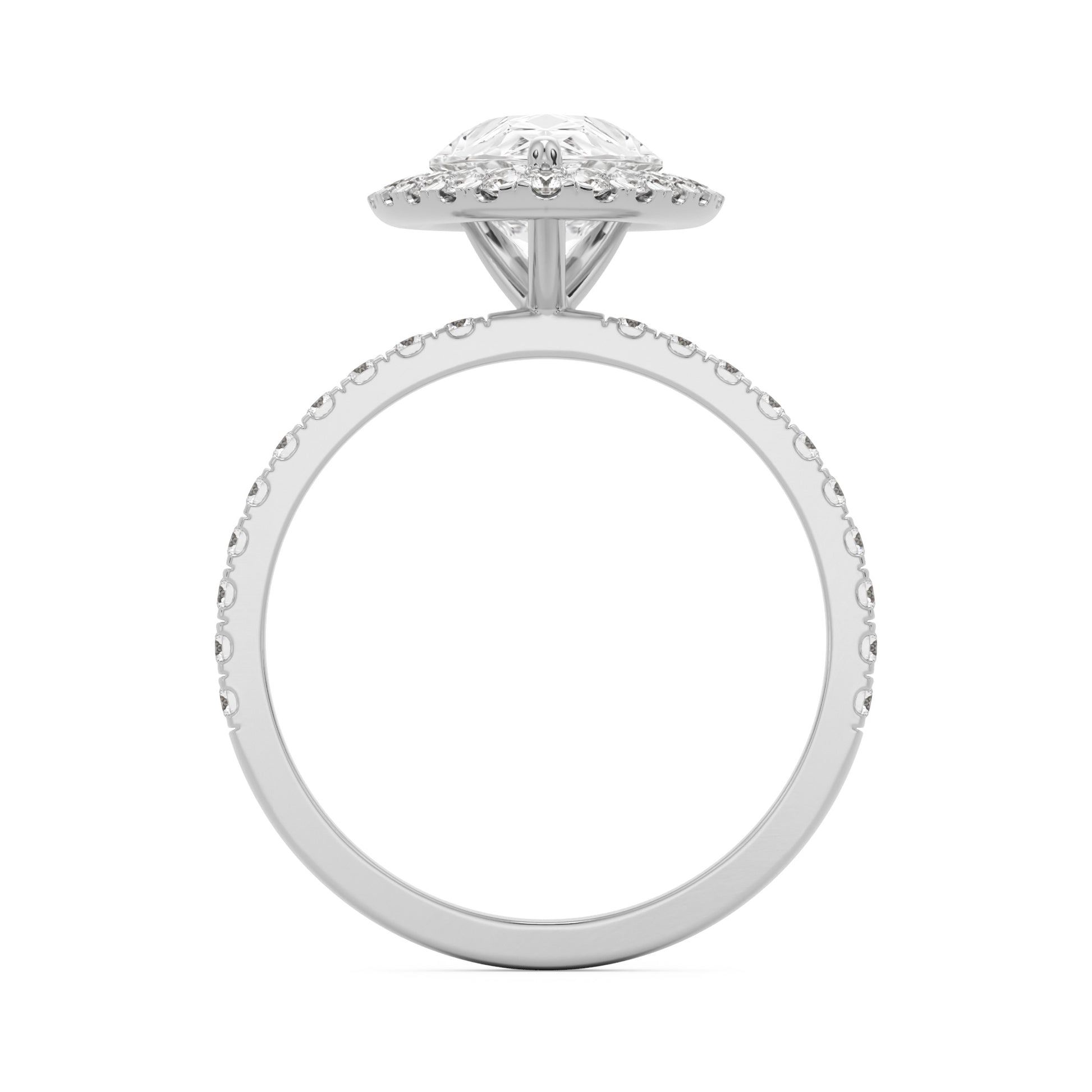 pear halo pavé platinum