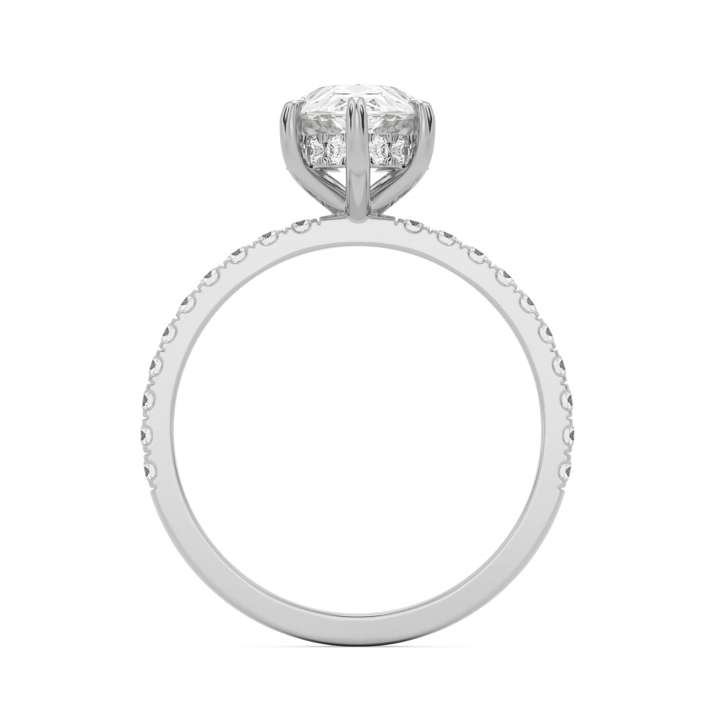 pear hidden halo pavé platinum