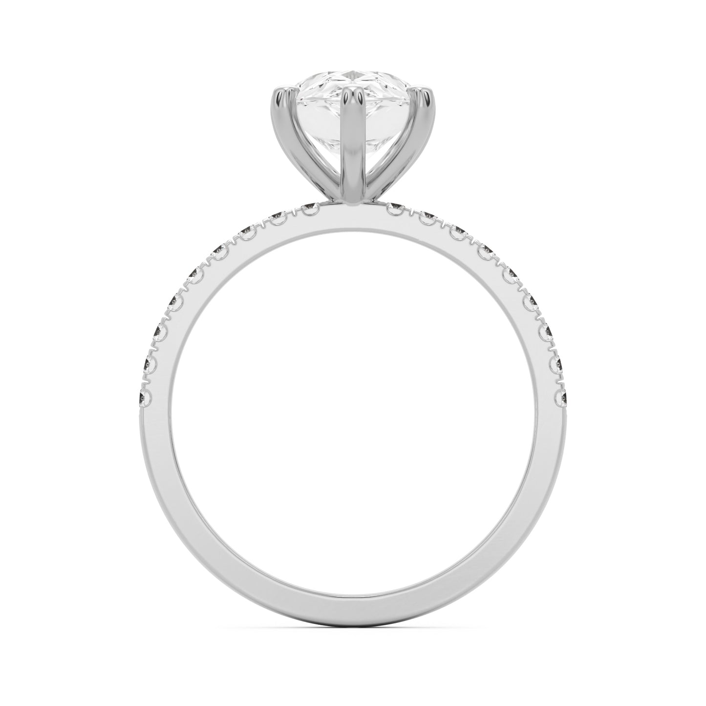 pear solitaire pavé platinum