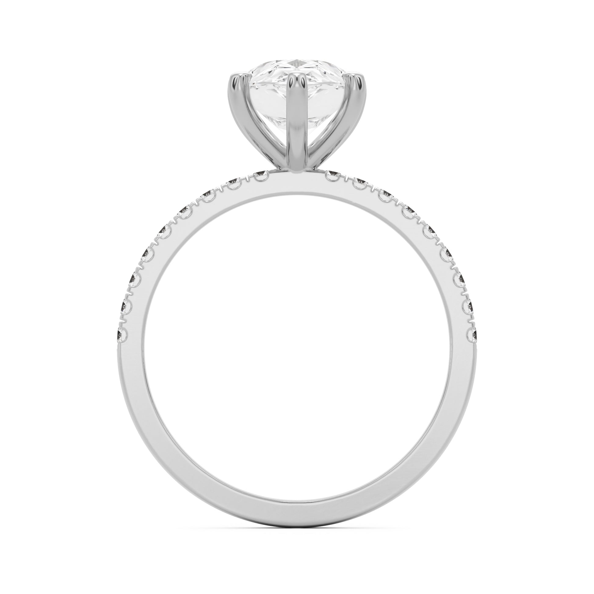 pear solitaire pavé platinum