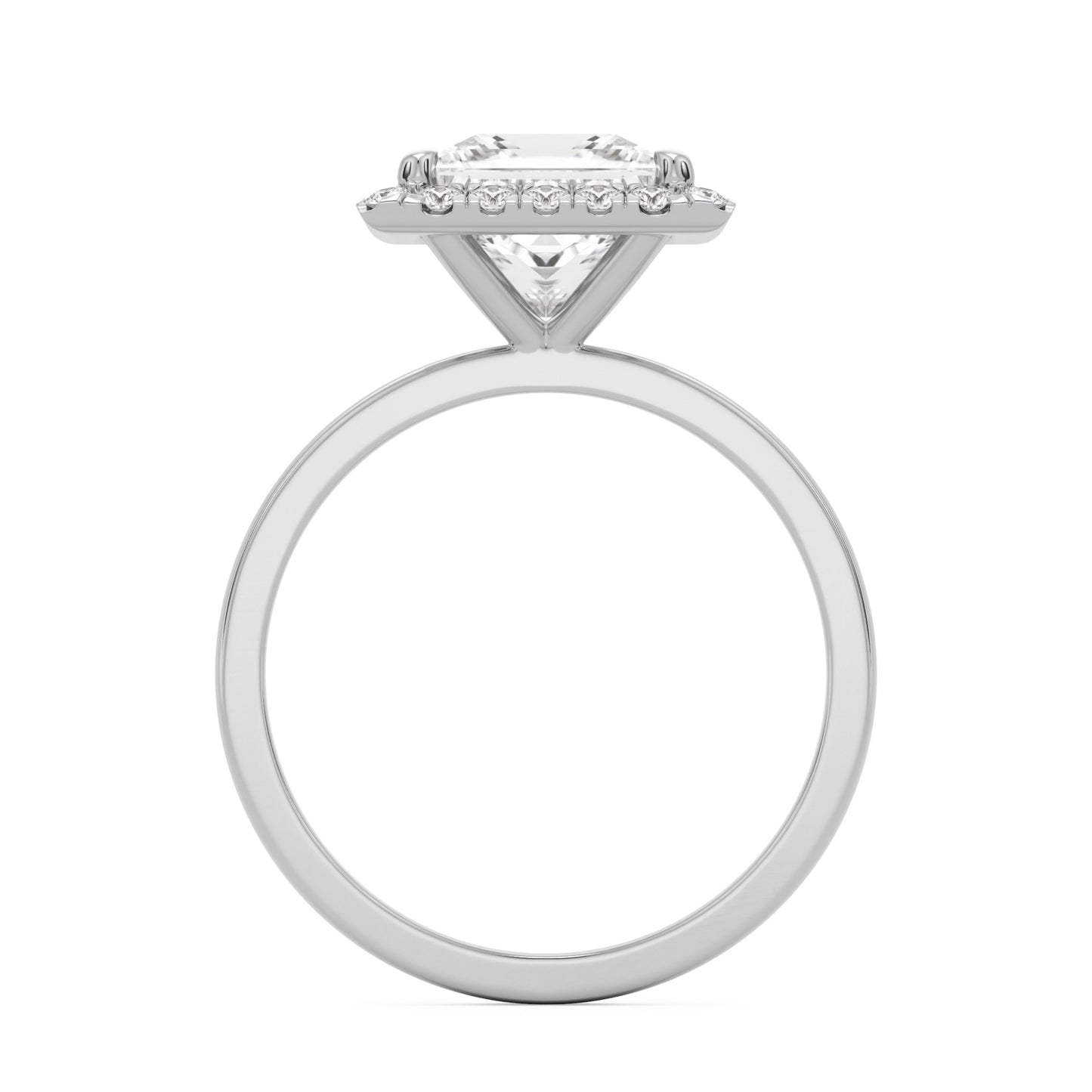 princess halo 14K white gold