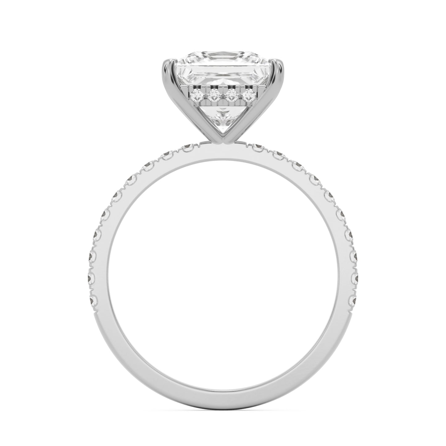 princess hidden halo pavé platinum