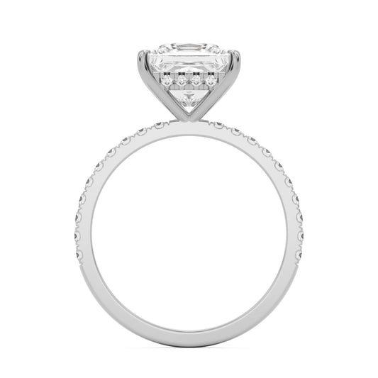 princess hidden halo pavé 14K white gold