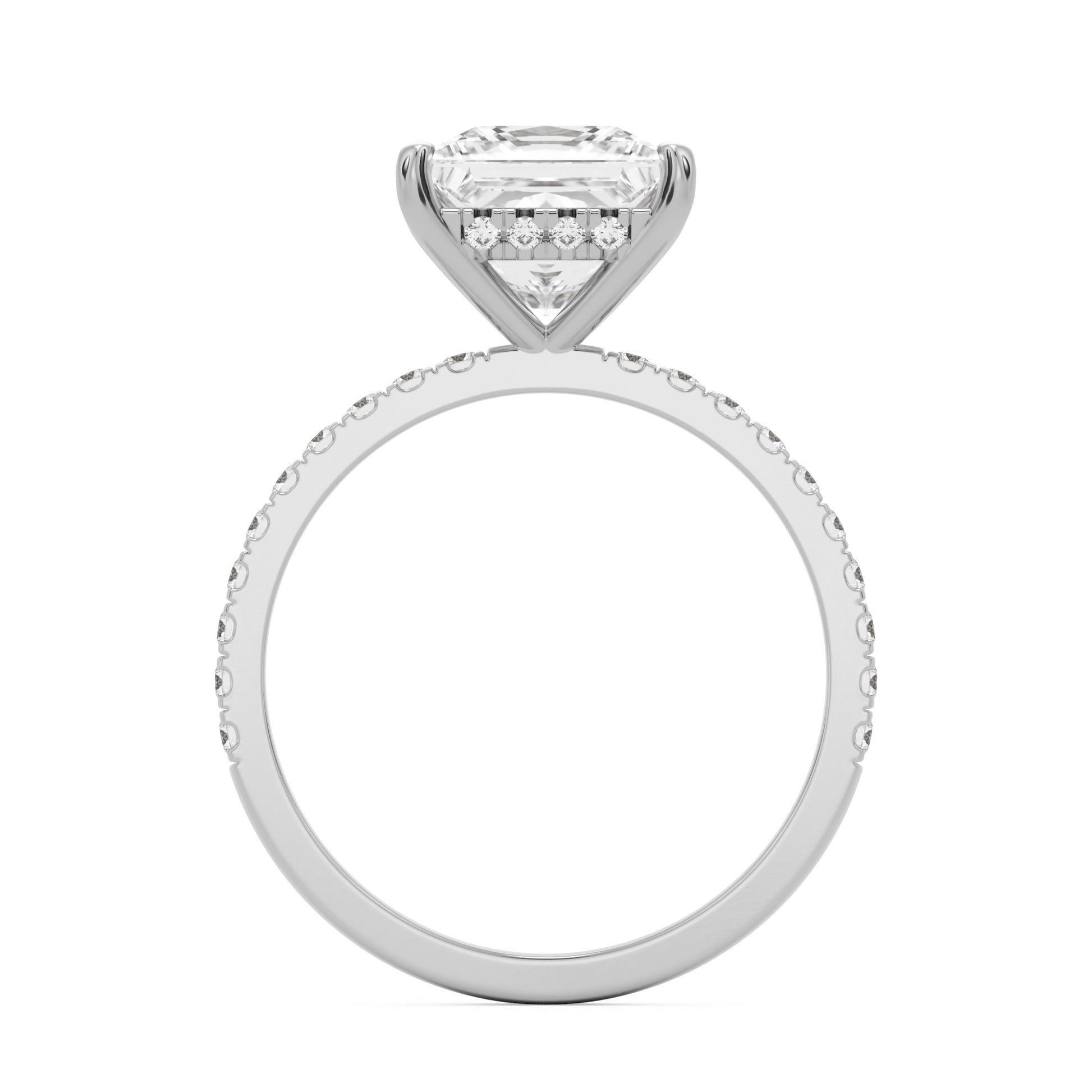 princess hidden halo pavé platinum