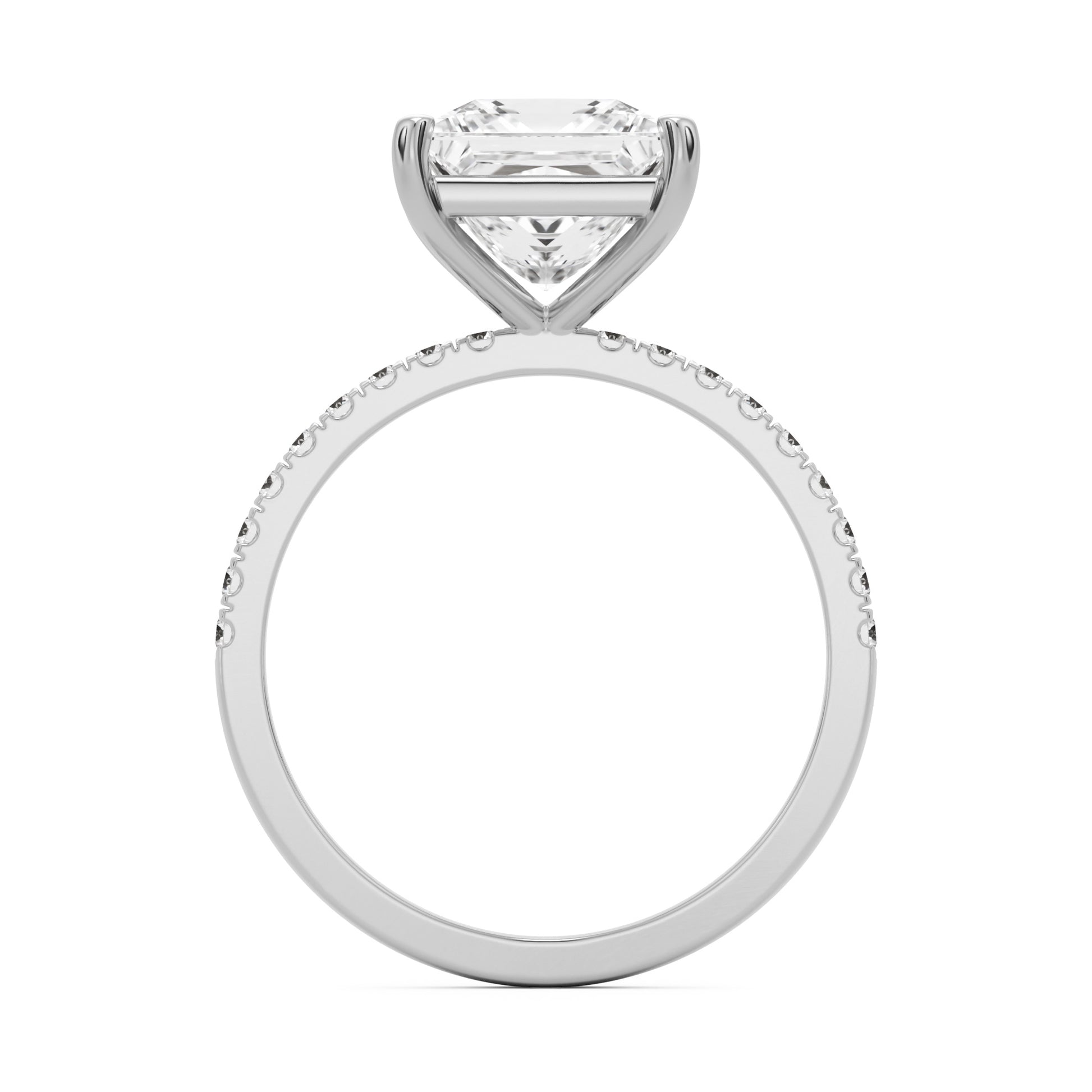 princess solitaire pavé platinum