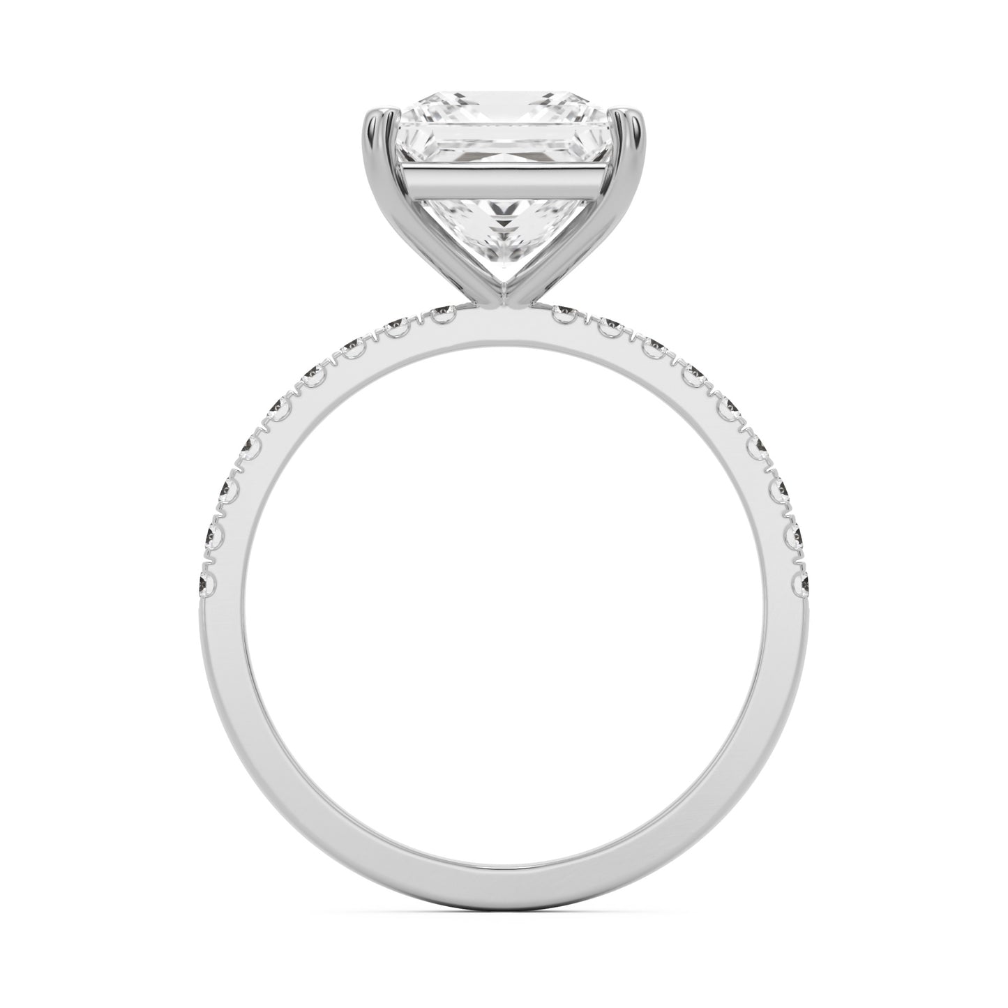 princess solitaire pavé platinum