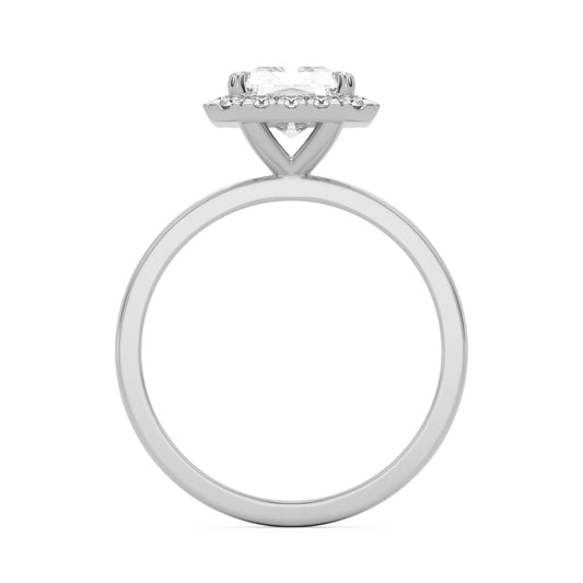 radiant moissanite halo 14k white gold