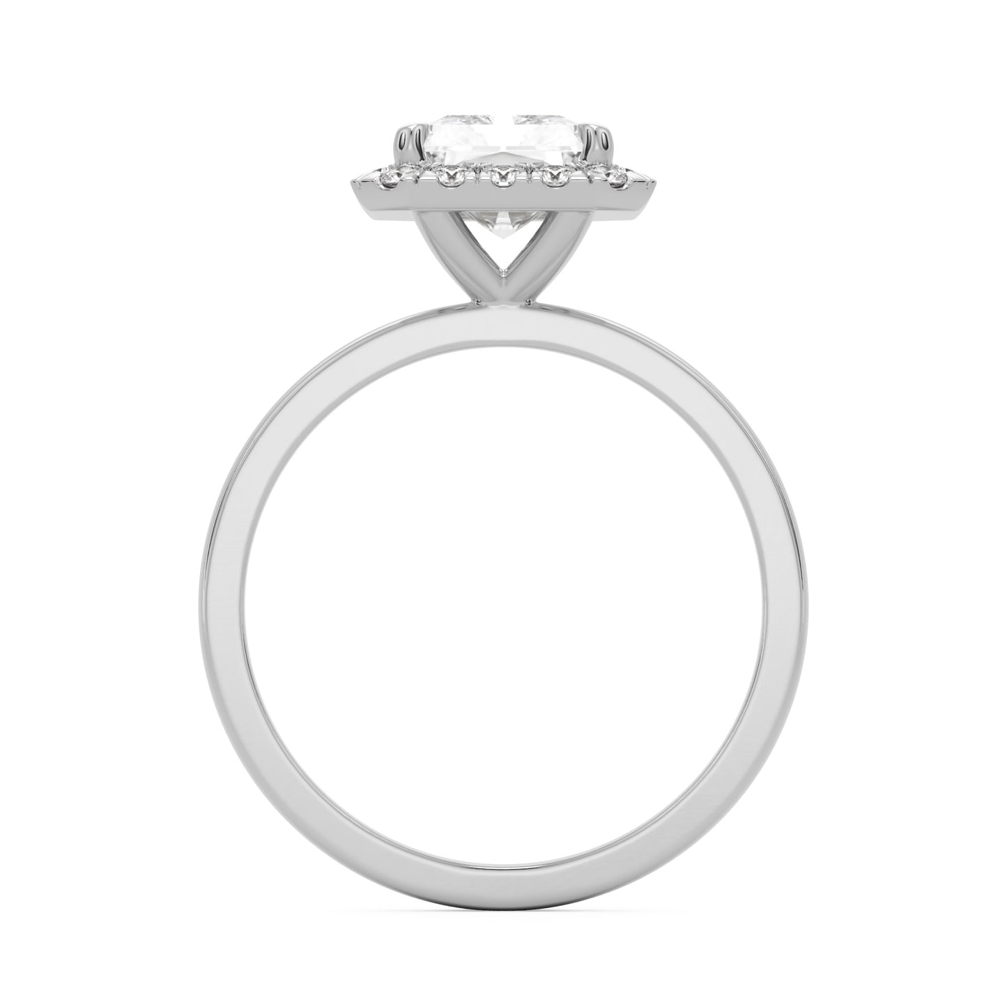 radiant moissanite halo platinum