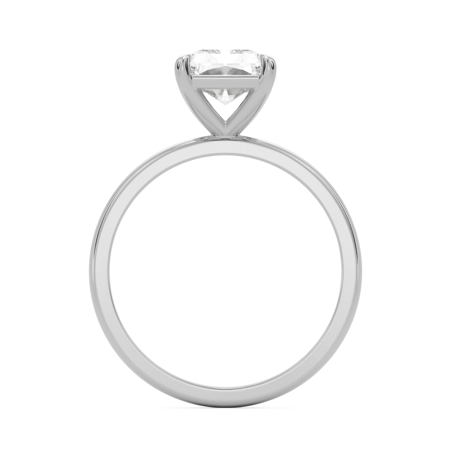 radiant moissanite plain 14k white gold