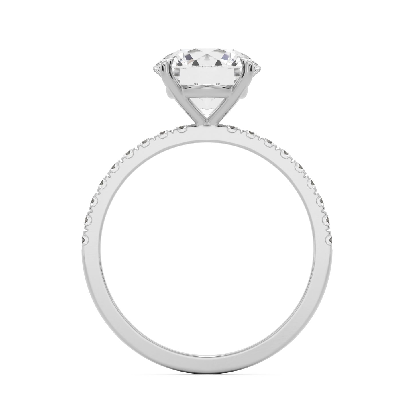 round solitaire pavé platinum