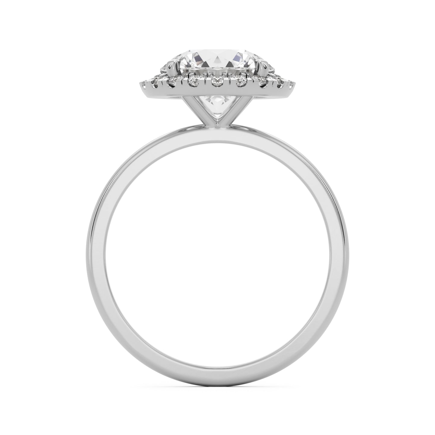 round solitaire halo platinum