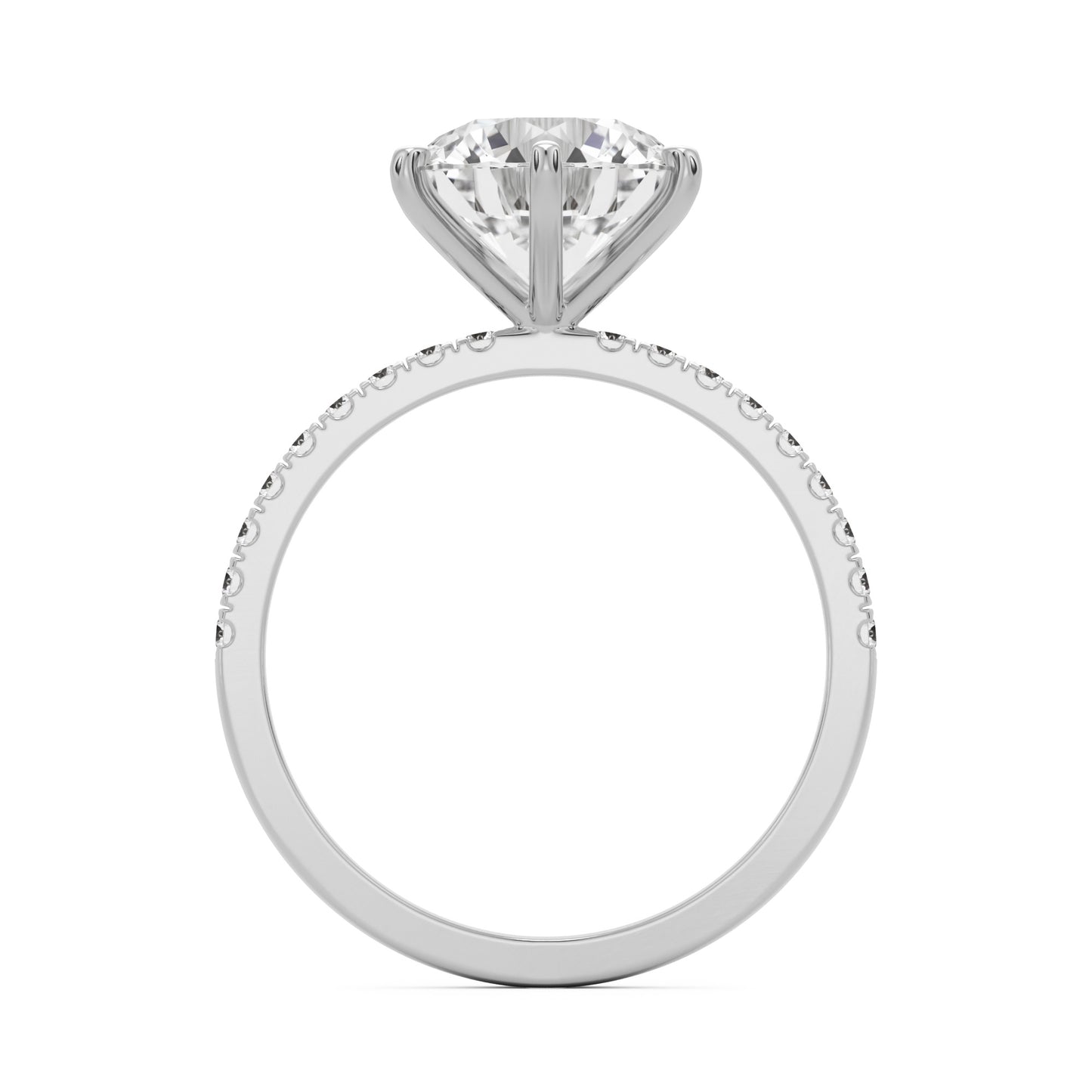 round solitaire pavé platinum