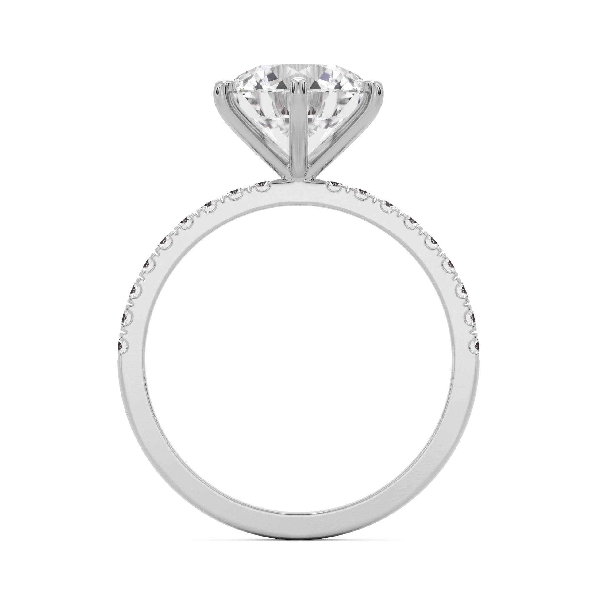 round solitaire pavé platinum