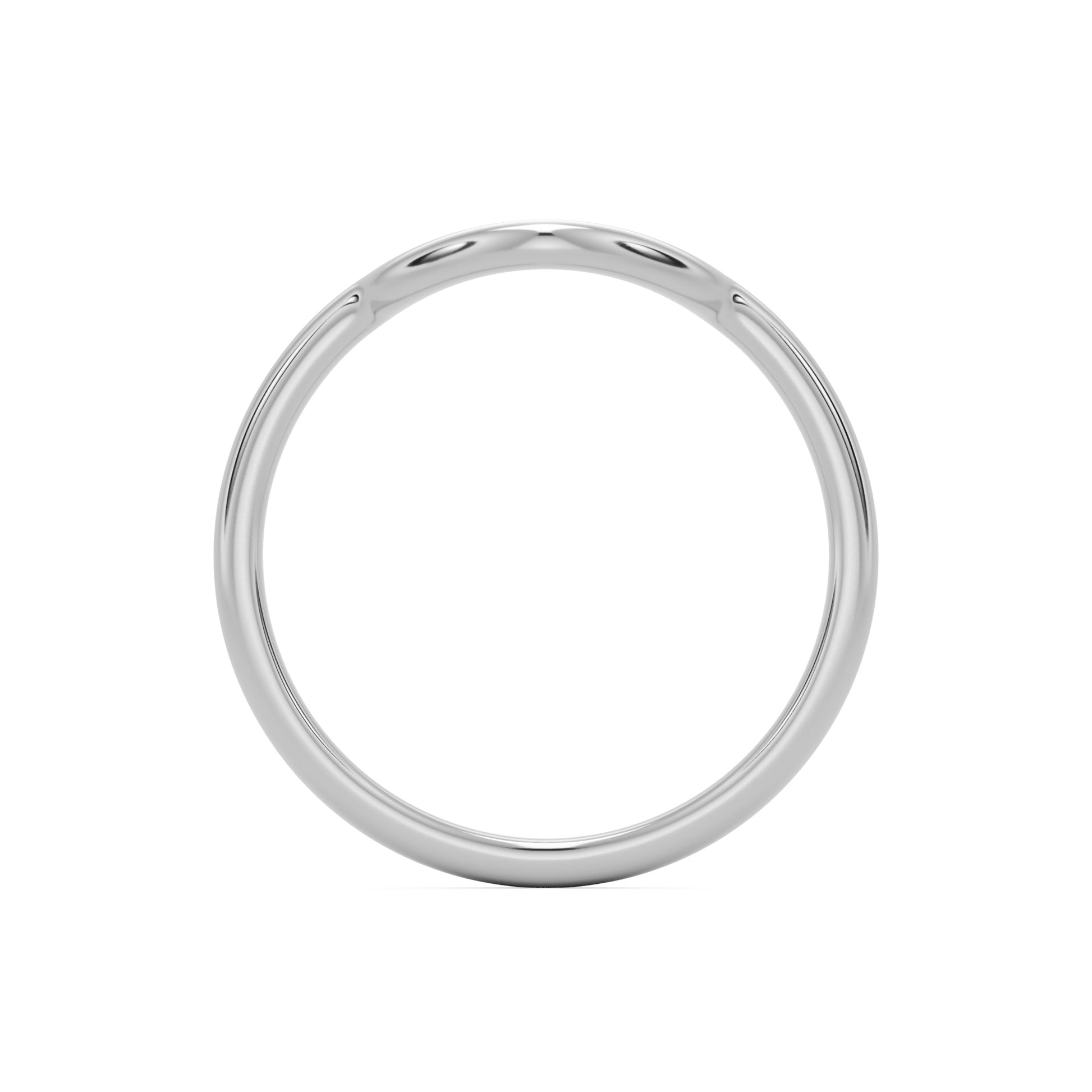 small curve wedding band platinum