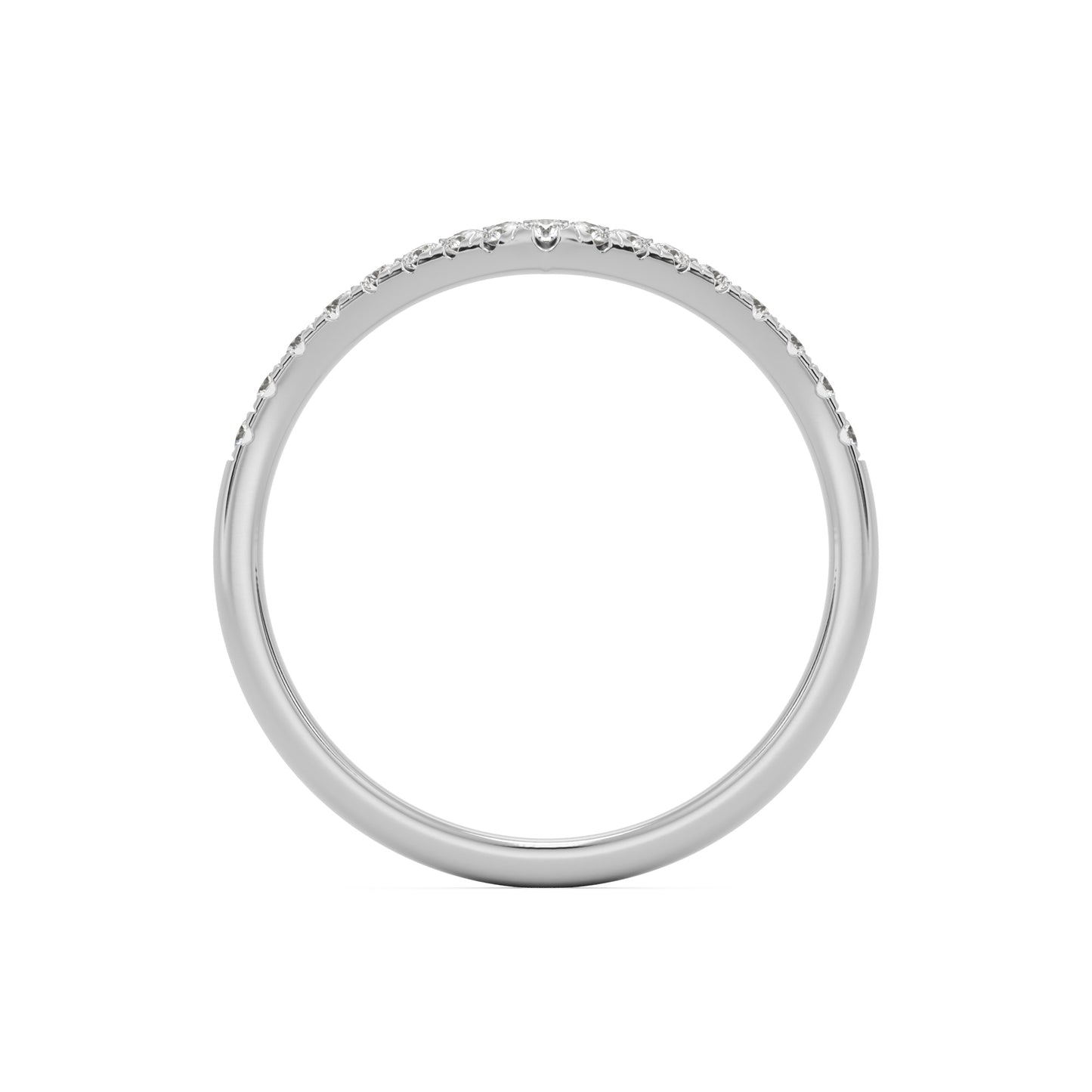 soft point pave wedding band platinum