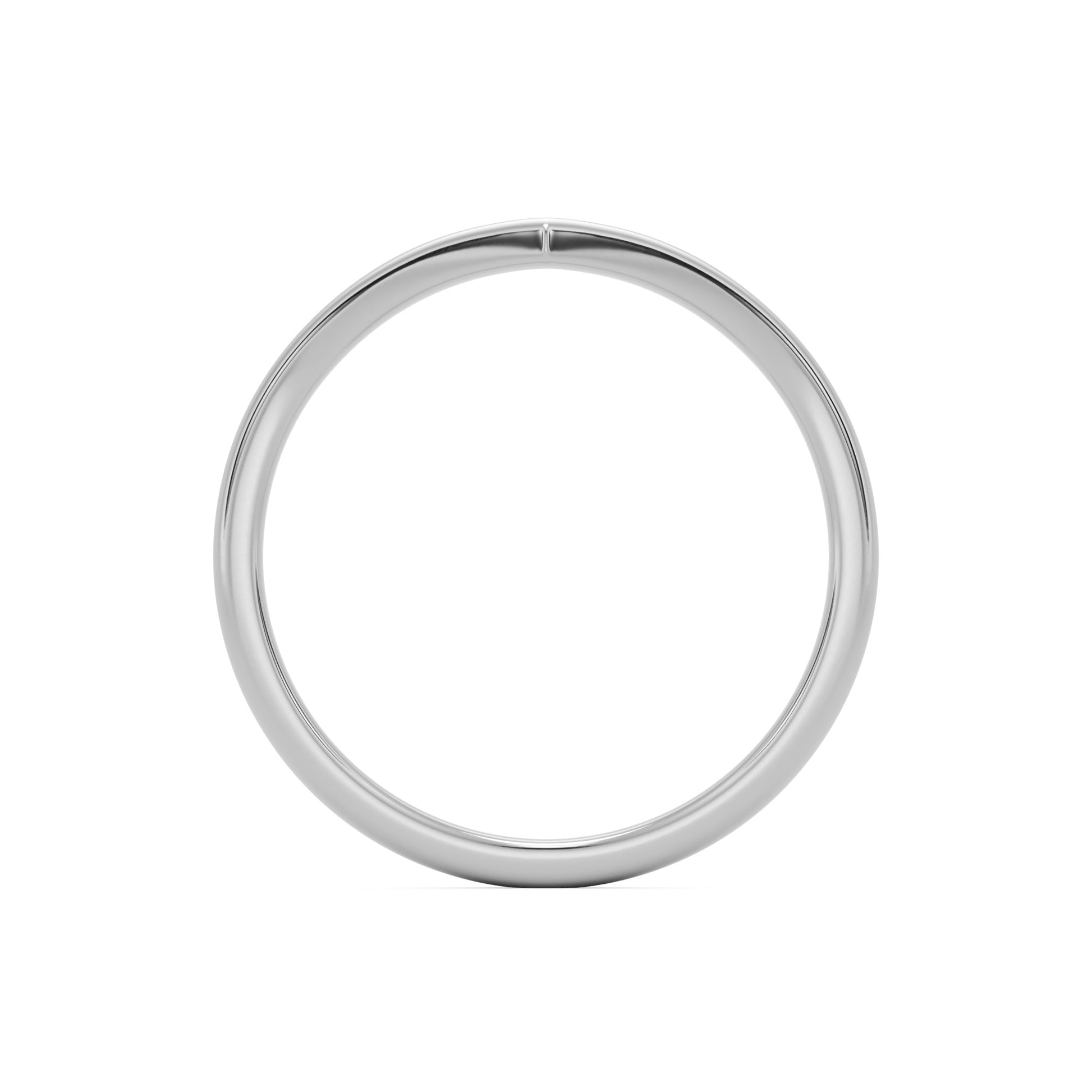 soft point wedding band 14k white gold