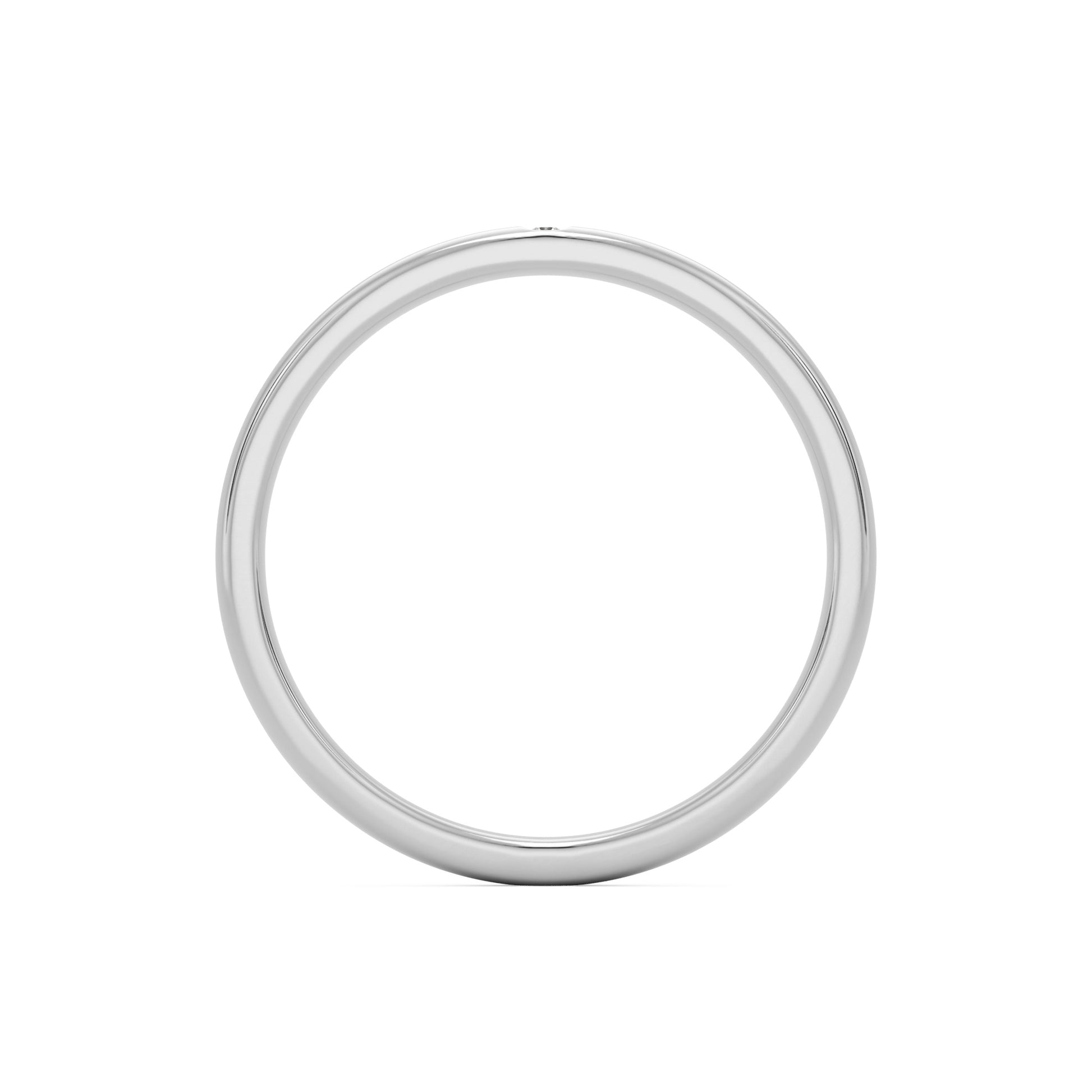 burnished wedding band 14k white gold