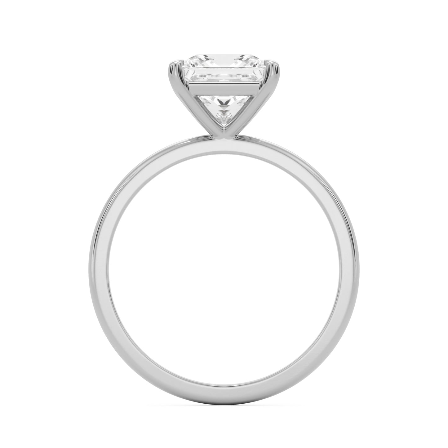 square moissanite plain platinum