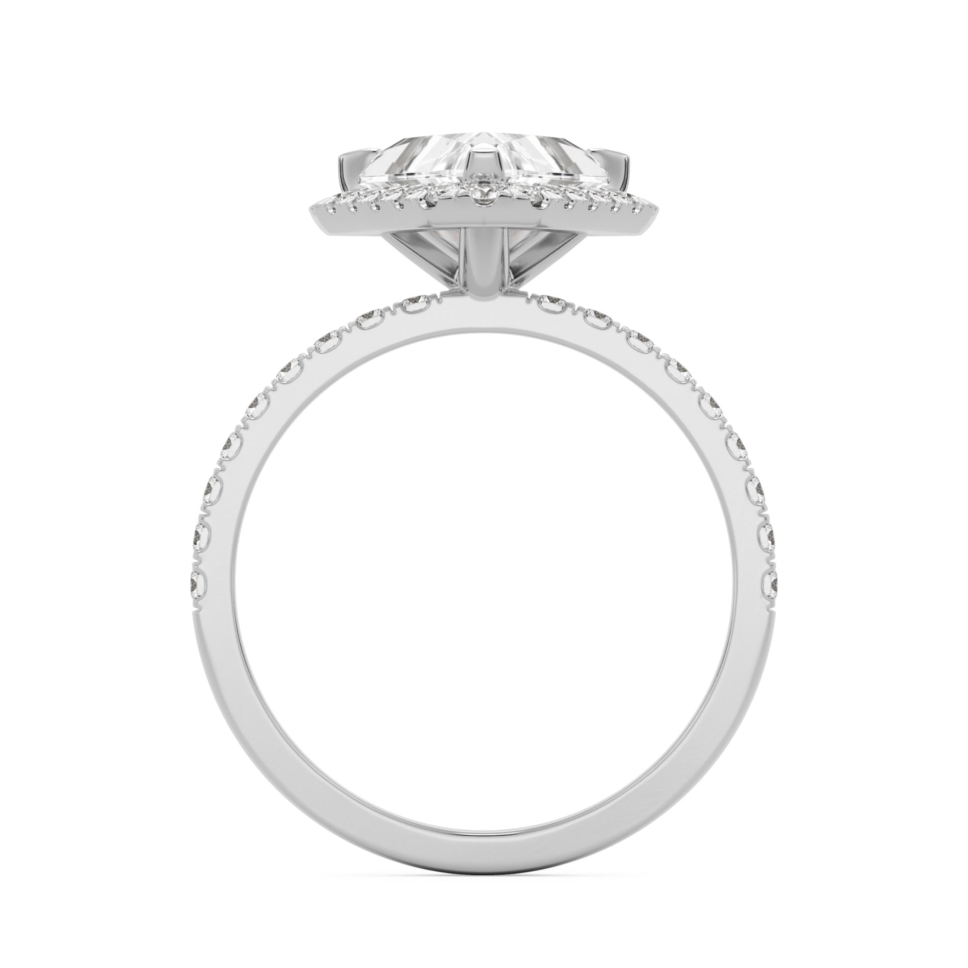 trillion halo pavé solitaire platinum