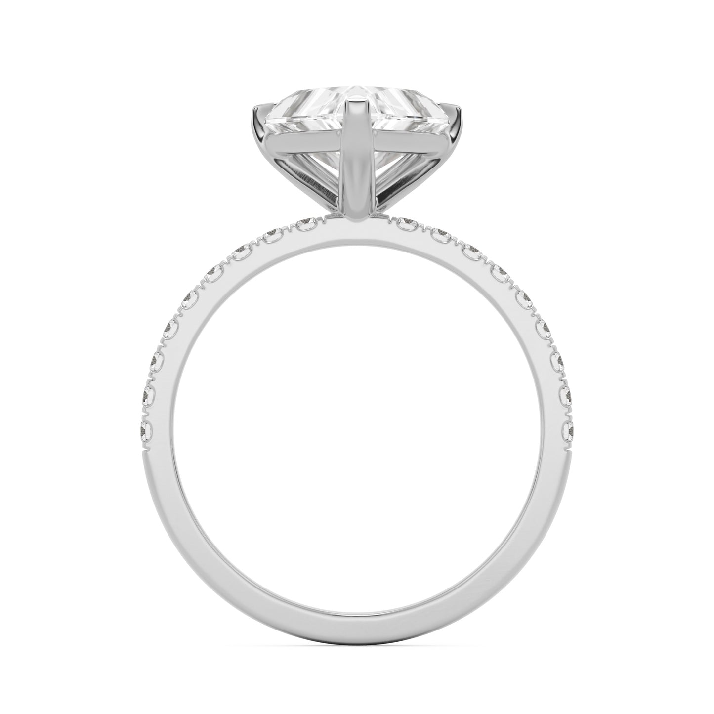trillion pavé solitaire platinum