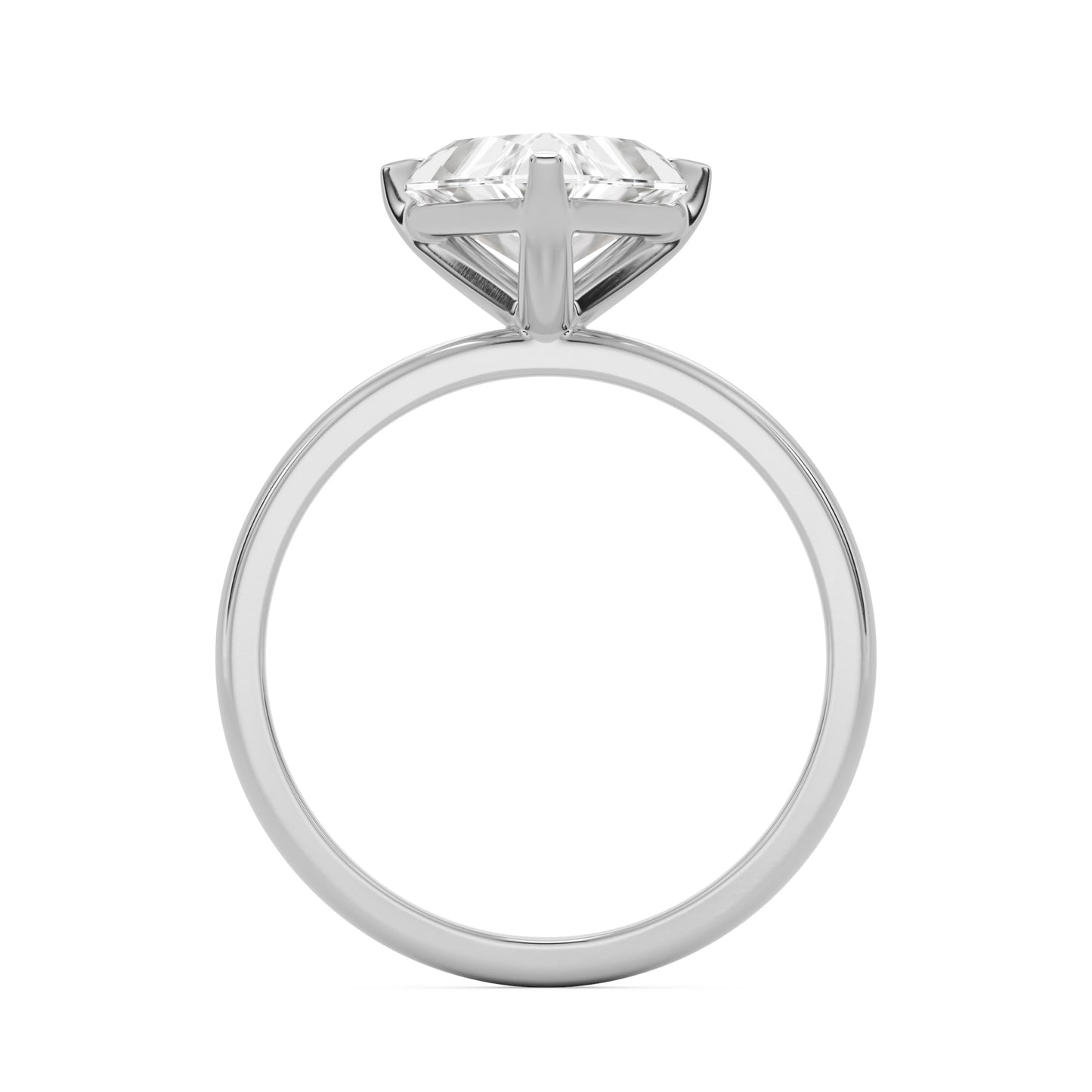 trillion plain 14k white gold
