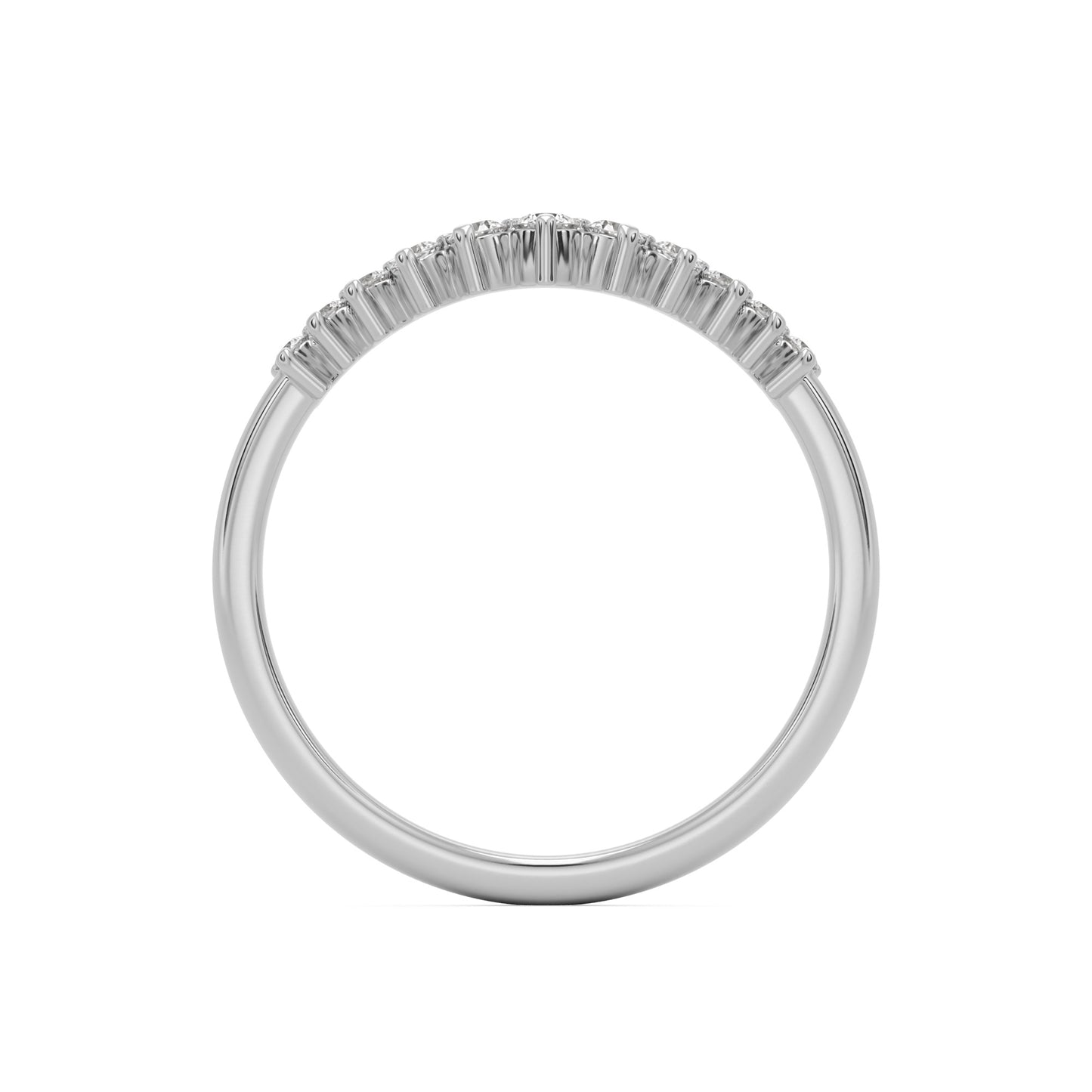 wide curve pave wedding band platinum