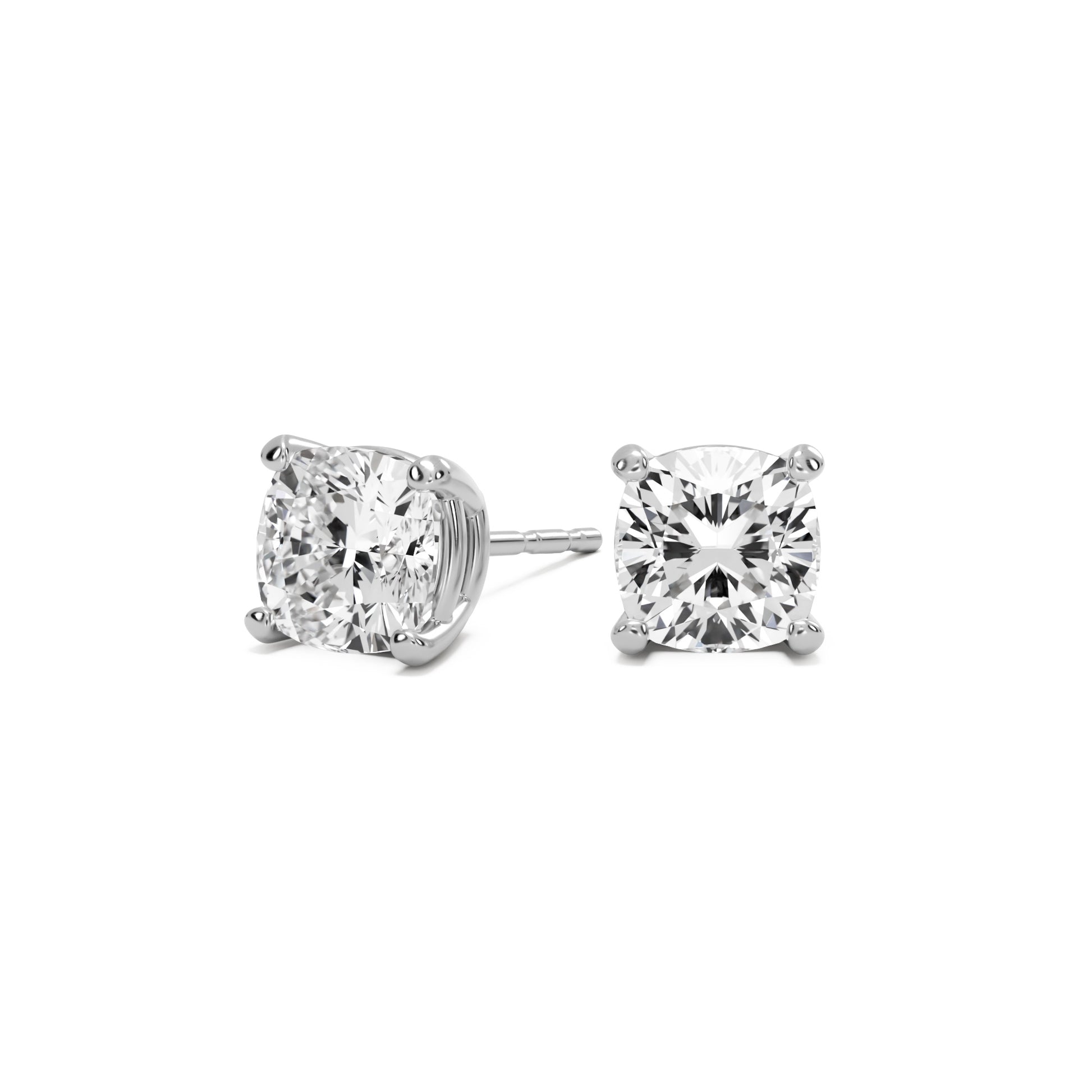 cushion stud earrings platinum