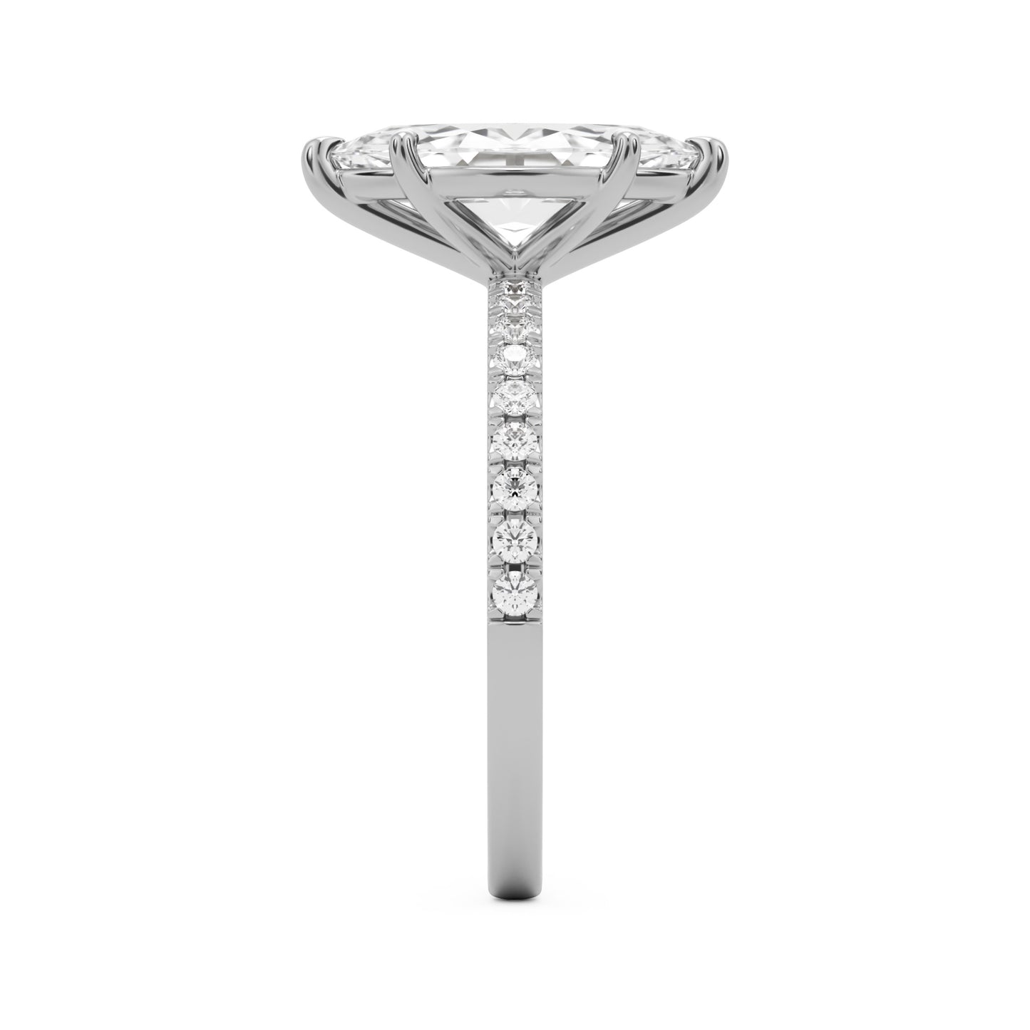 marquise moissanite pavé solitaire platinum