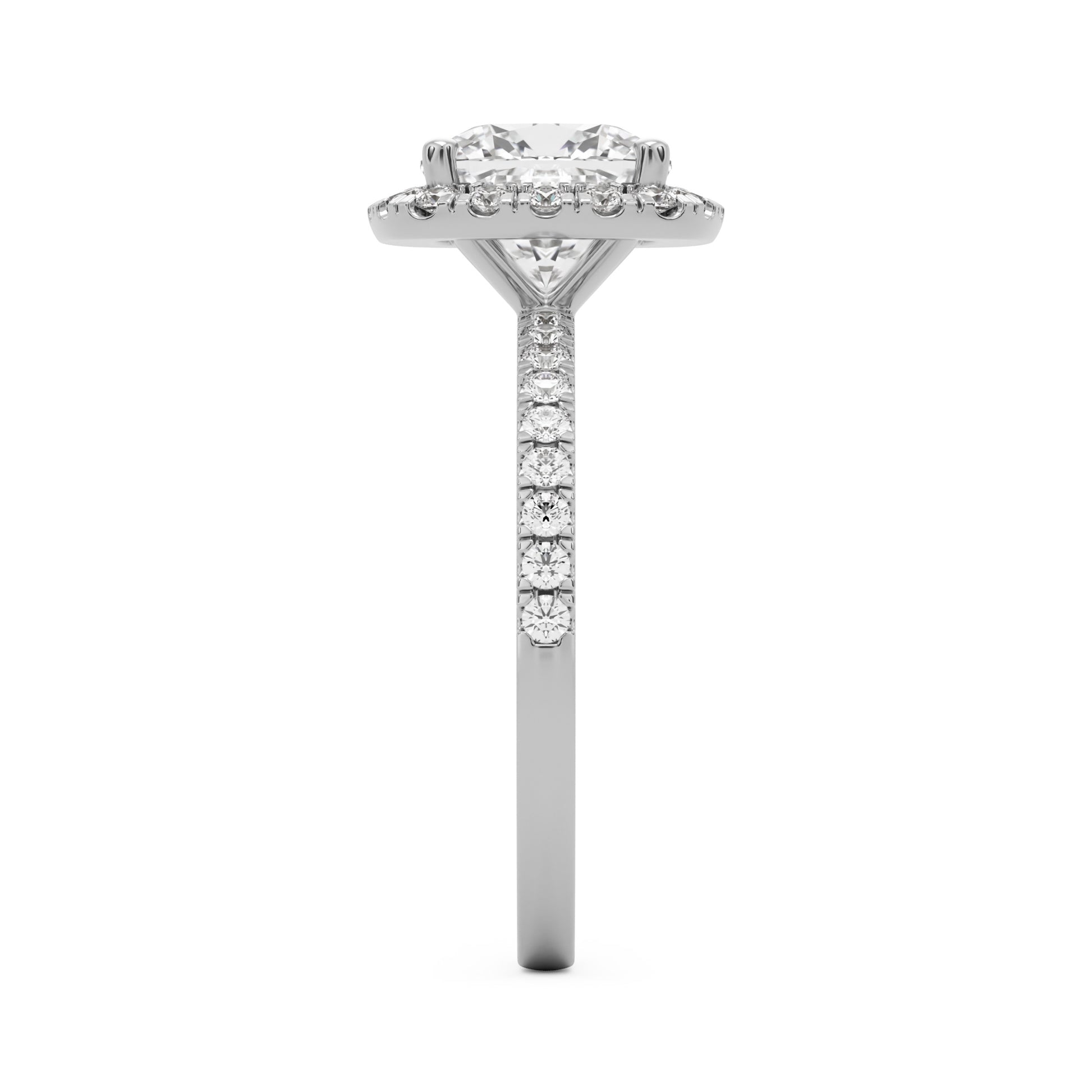 cushion halo pave platinum
