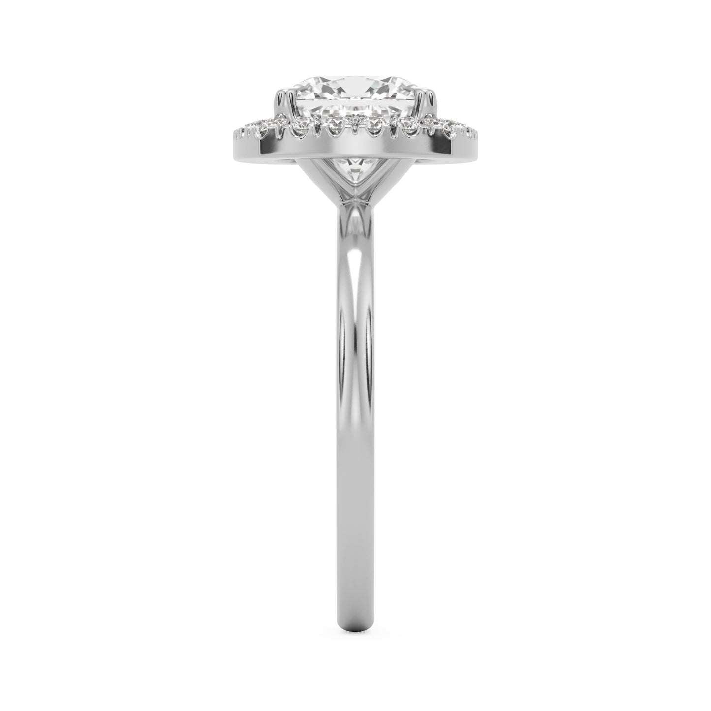 moissanite elongated cushion halo platinum