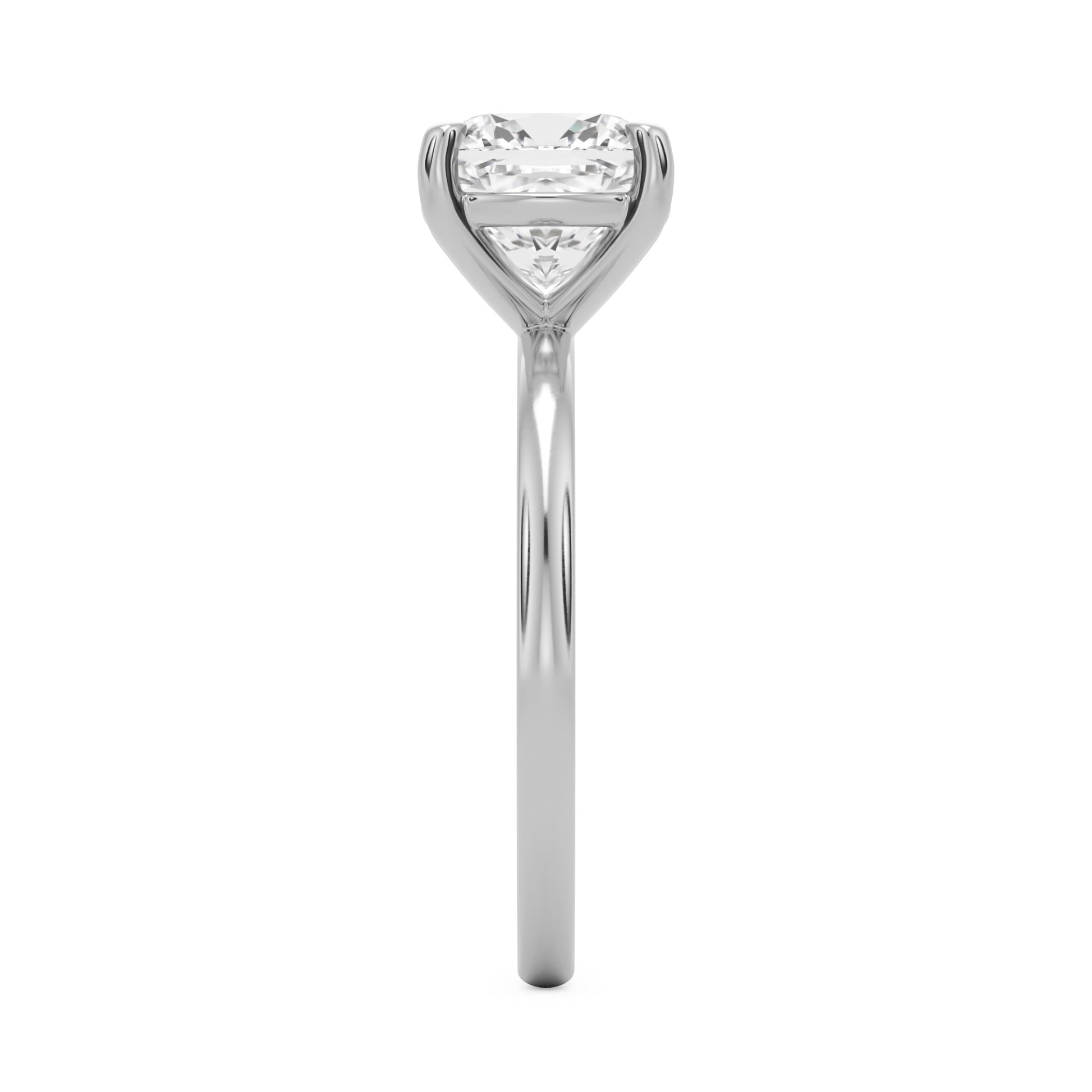 cushion solitaire 14k white gold