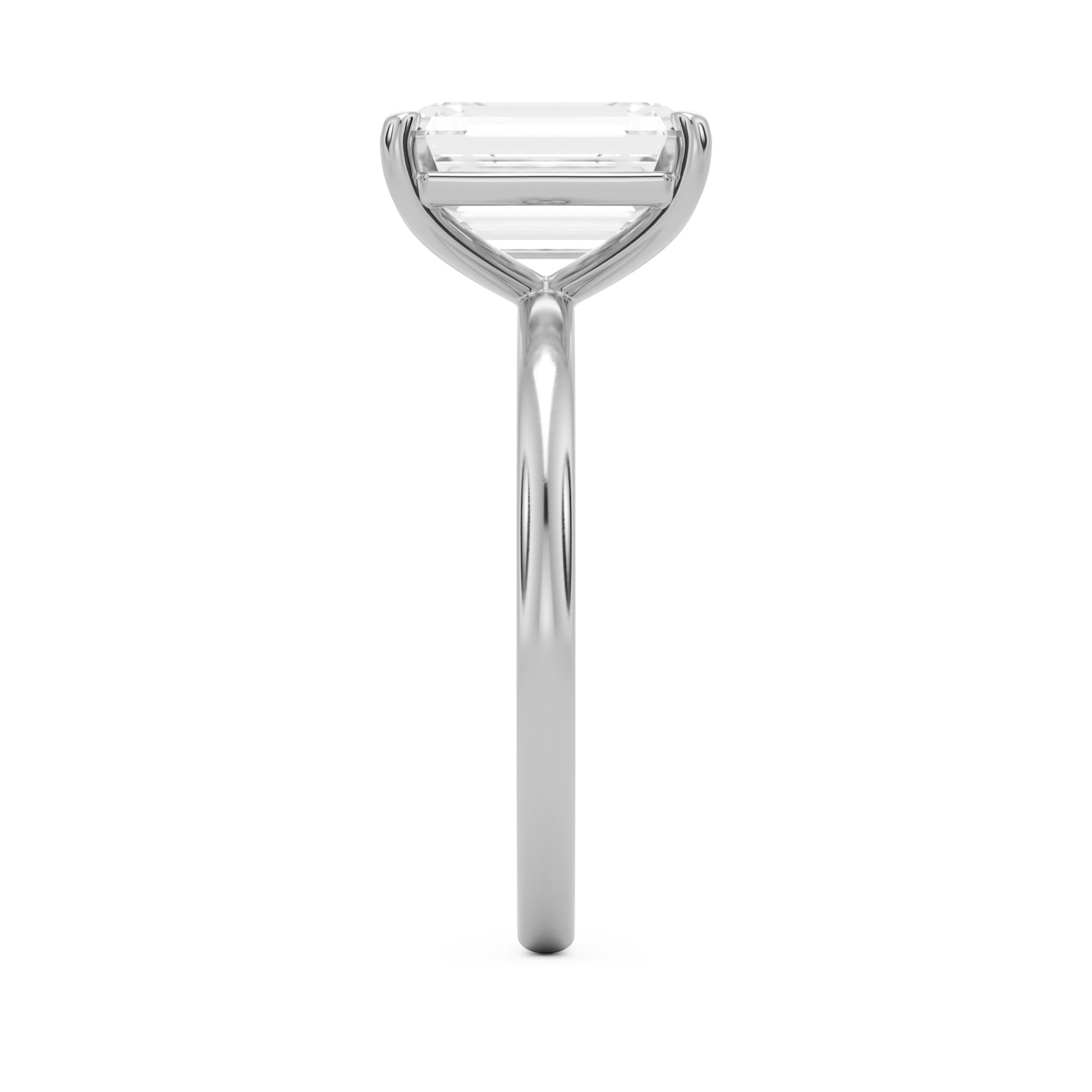 emerald solitaire 14k white gold