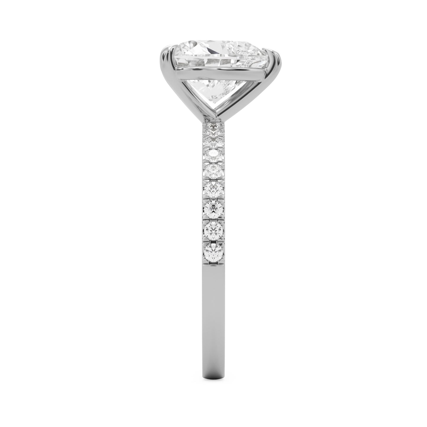 heart moissanite pavé solitaire platinum