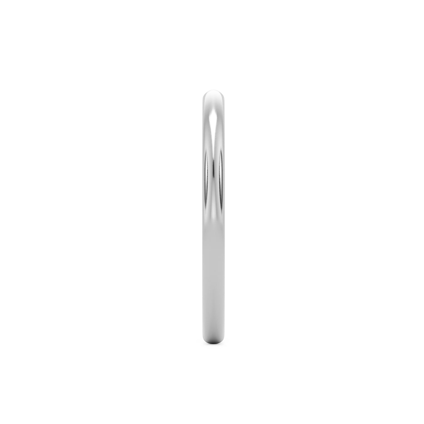 open plain 14k white gold