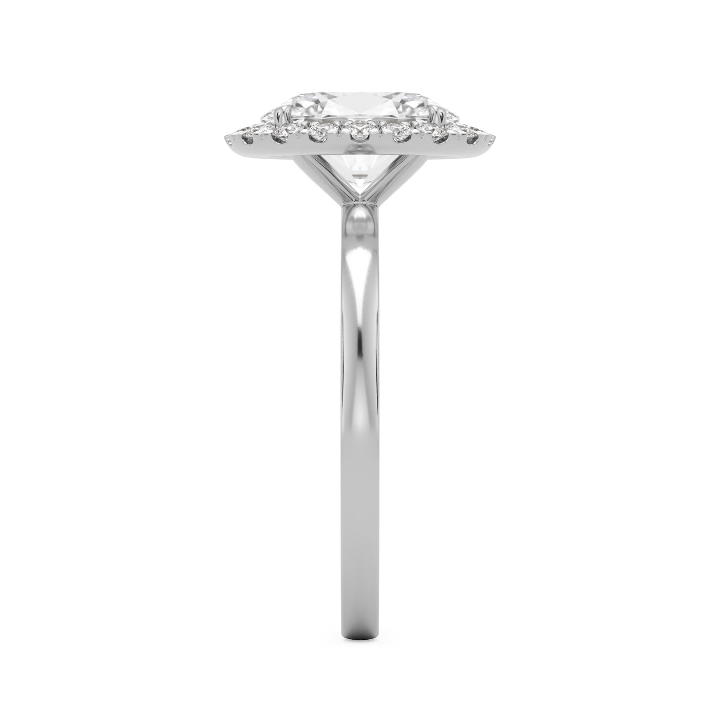 oval solitaire halo 14k white gold