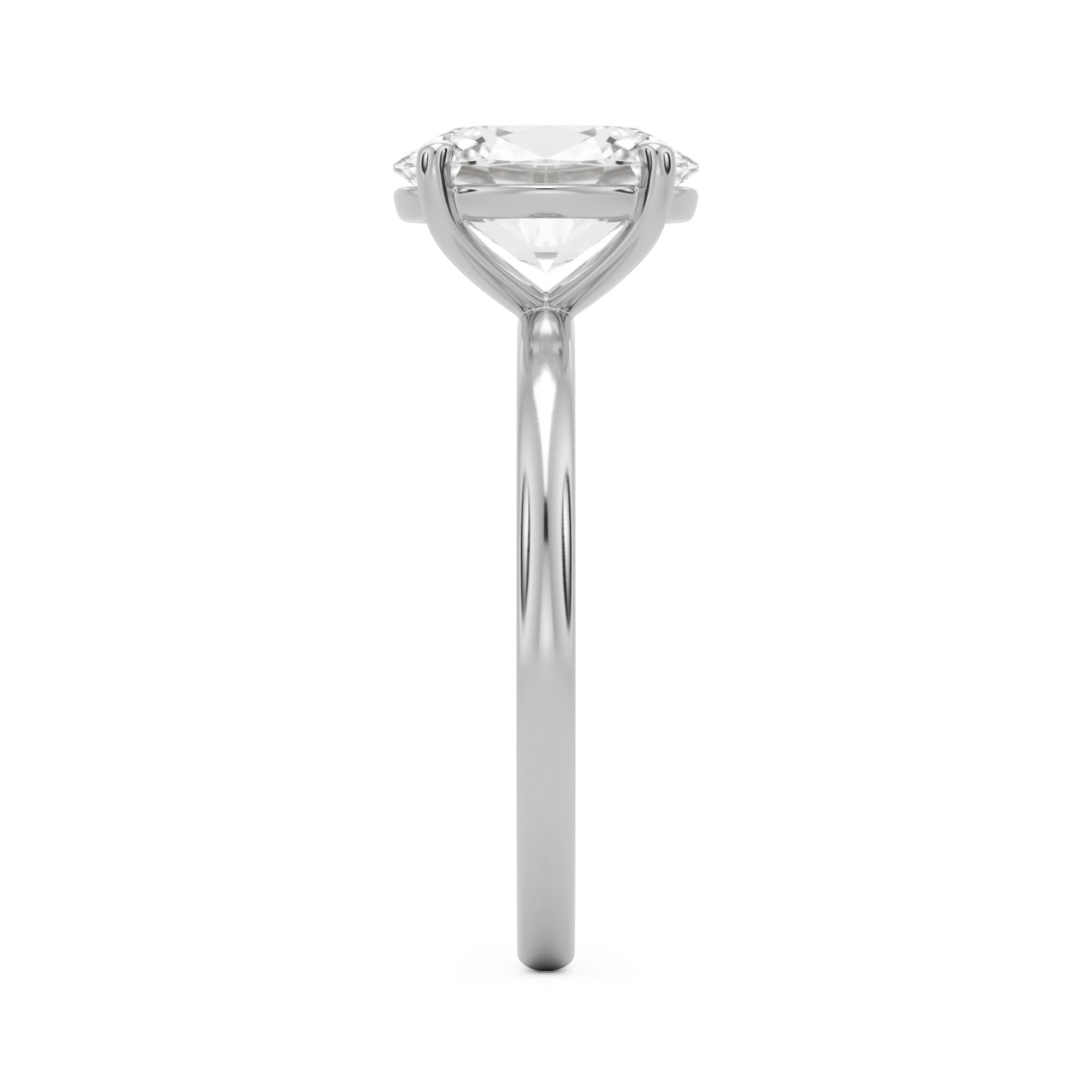 oval solitaire 14k white gold